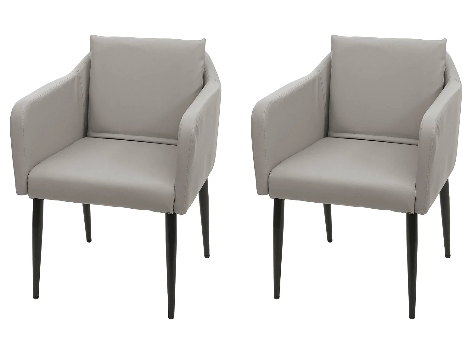 MCW-H93 eetkamerstoel (set van 2),  kunstleer taupe-grijs