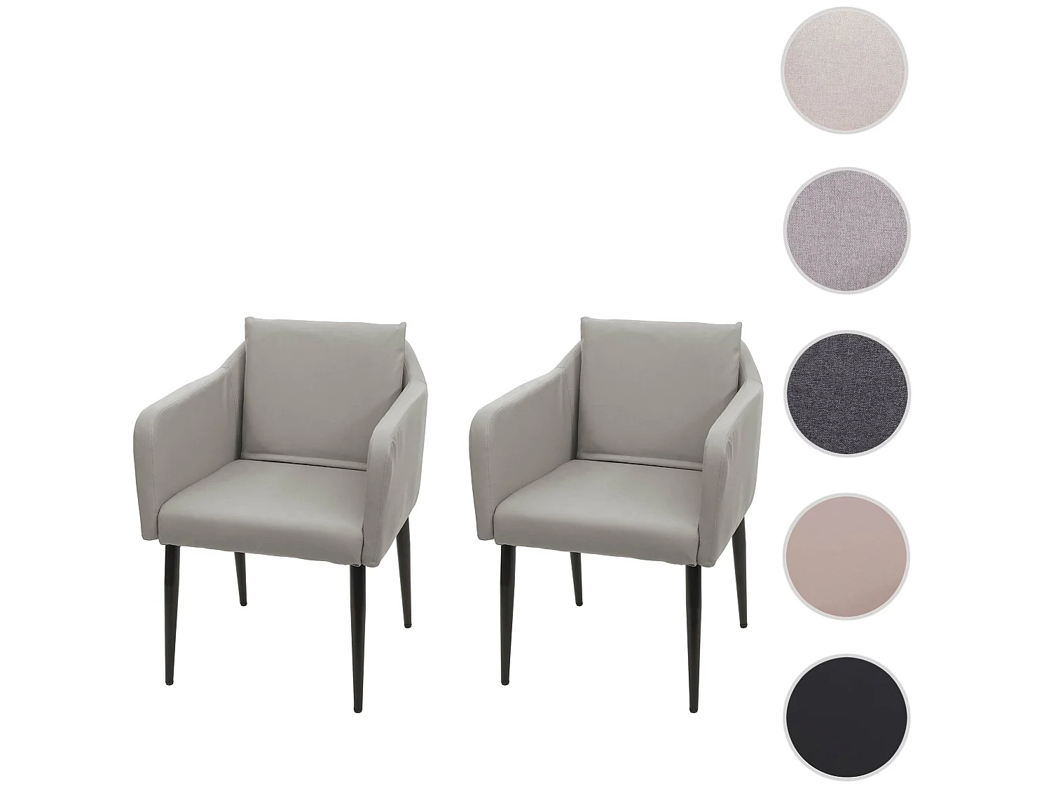 MCW-H93 eetkamerstoel (set van 2),  kunstleer taupe-grijs