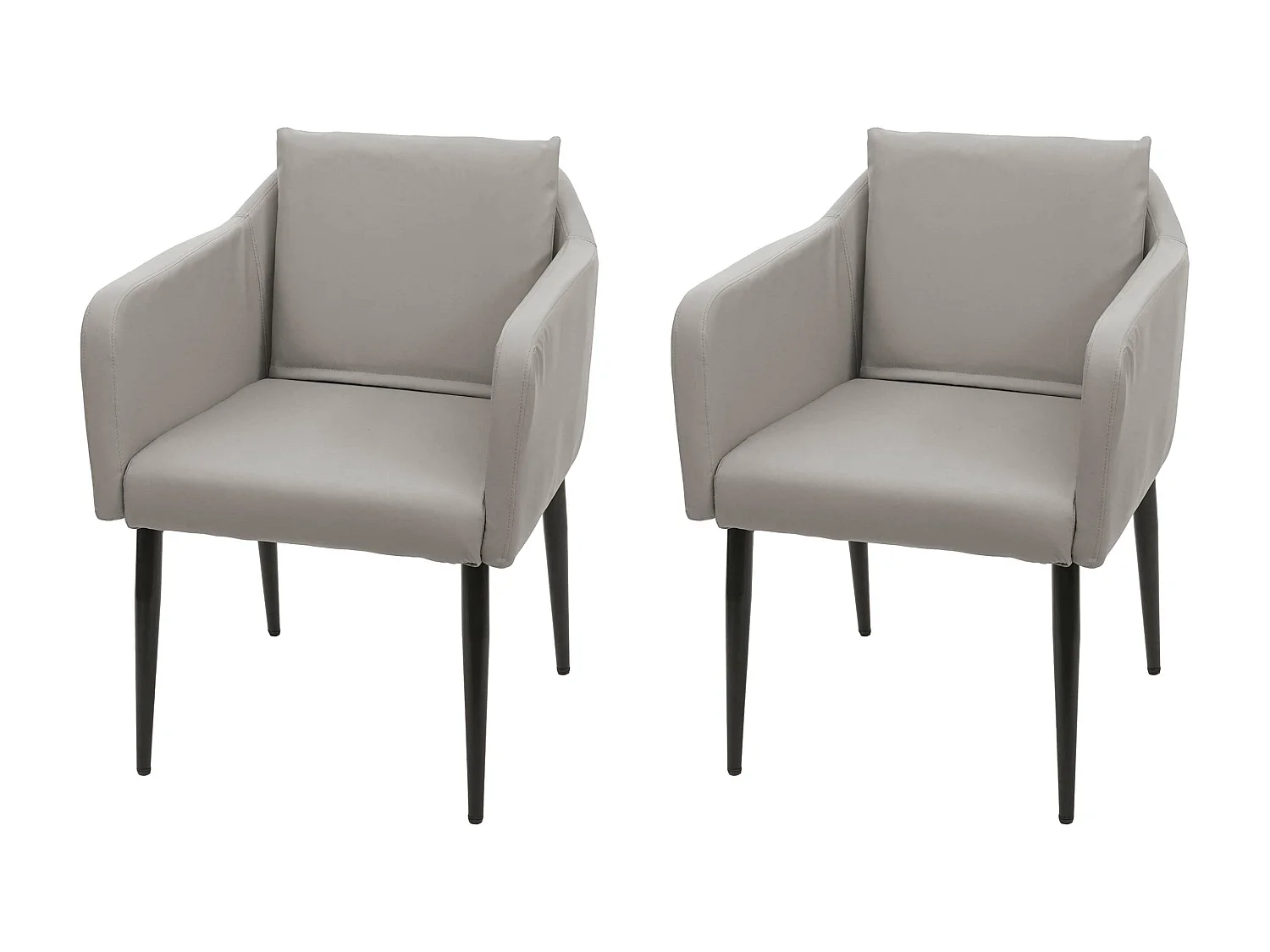 Chaise de salle à manger MCW-H93 (lot de 2),  similicuir taupe