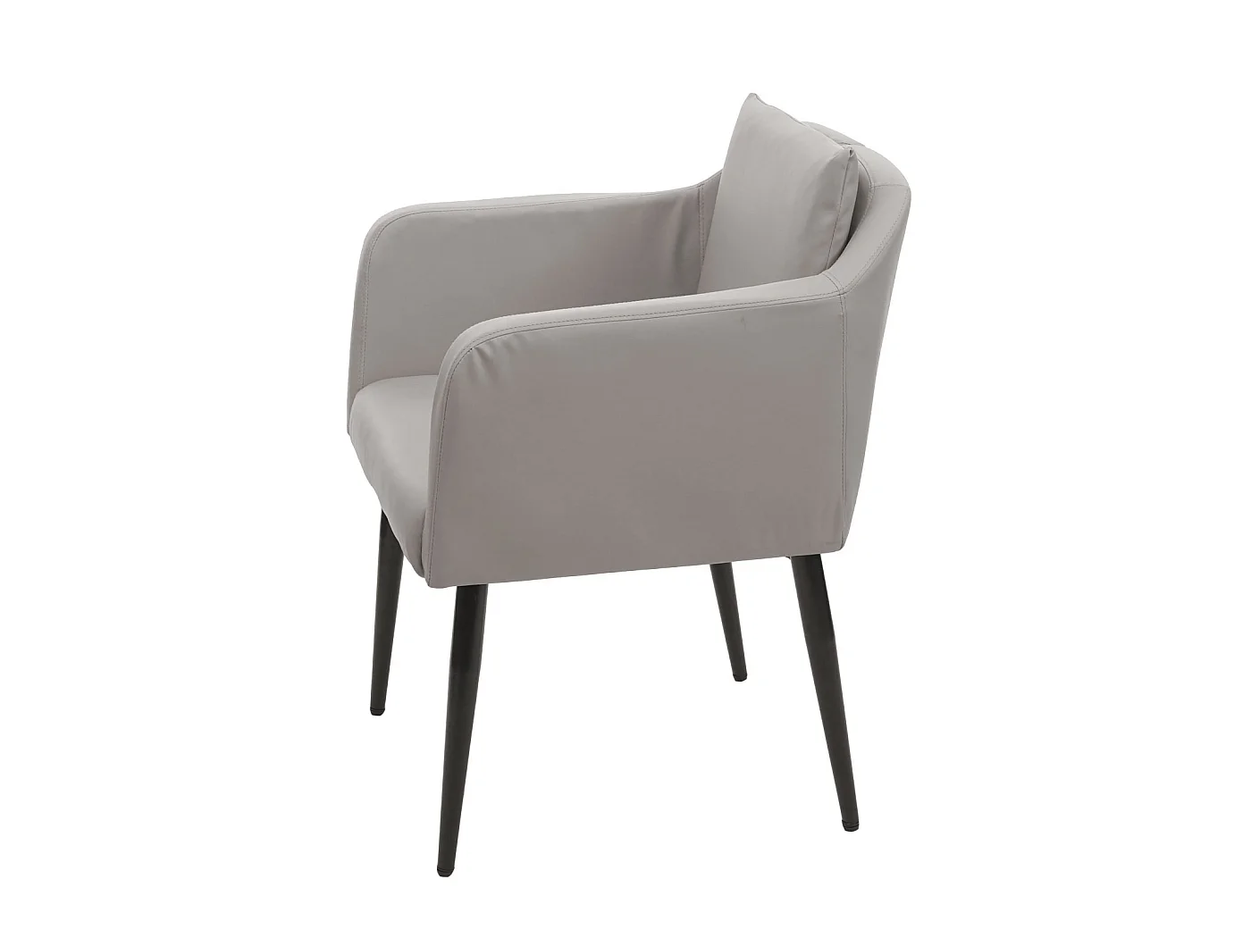 Silla de comedor MCW-H93 (set de 2),  polipiel gris topo