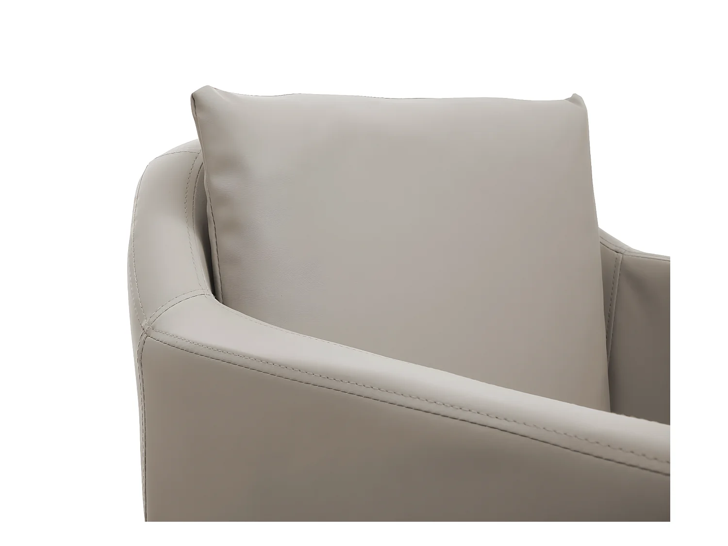 Silla de comedor MCW-H93 (set de 2),  polipiel gris topo