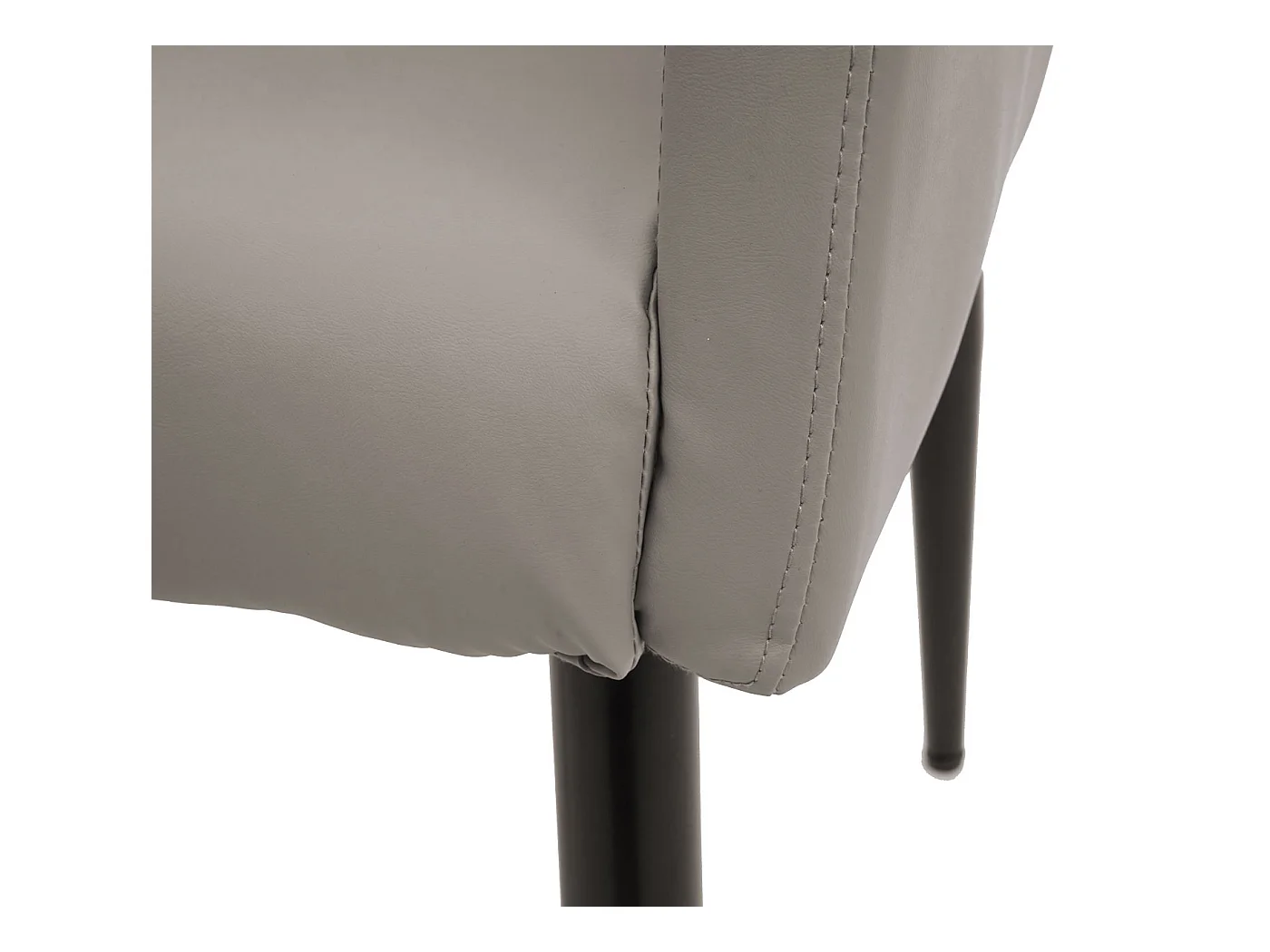 Silla de comedor MCW-H93 (set de 2),  polipiel gris topo