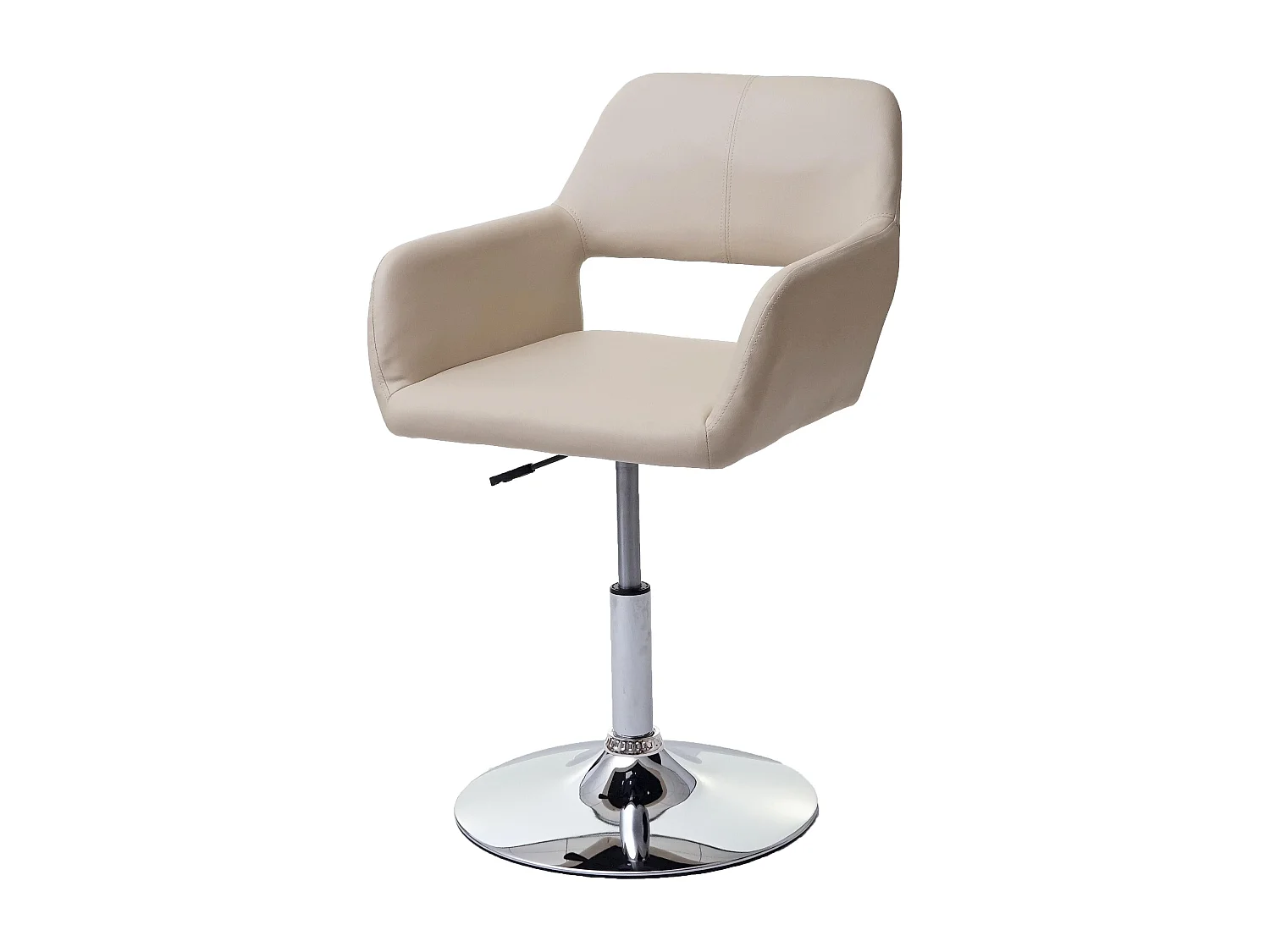 Esszimmerstuhl MCW-A50 III (6er-Set), Creme, Chromfuß
