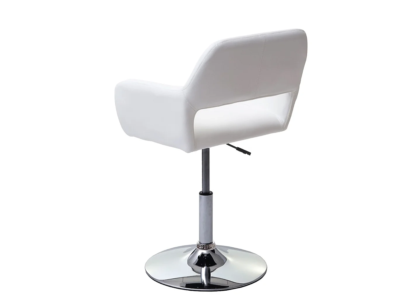 Chaise de salle à manger MCW-A50 III (lot de 6),  blanc, pied chromé