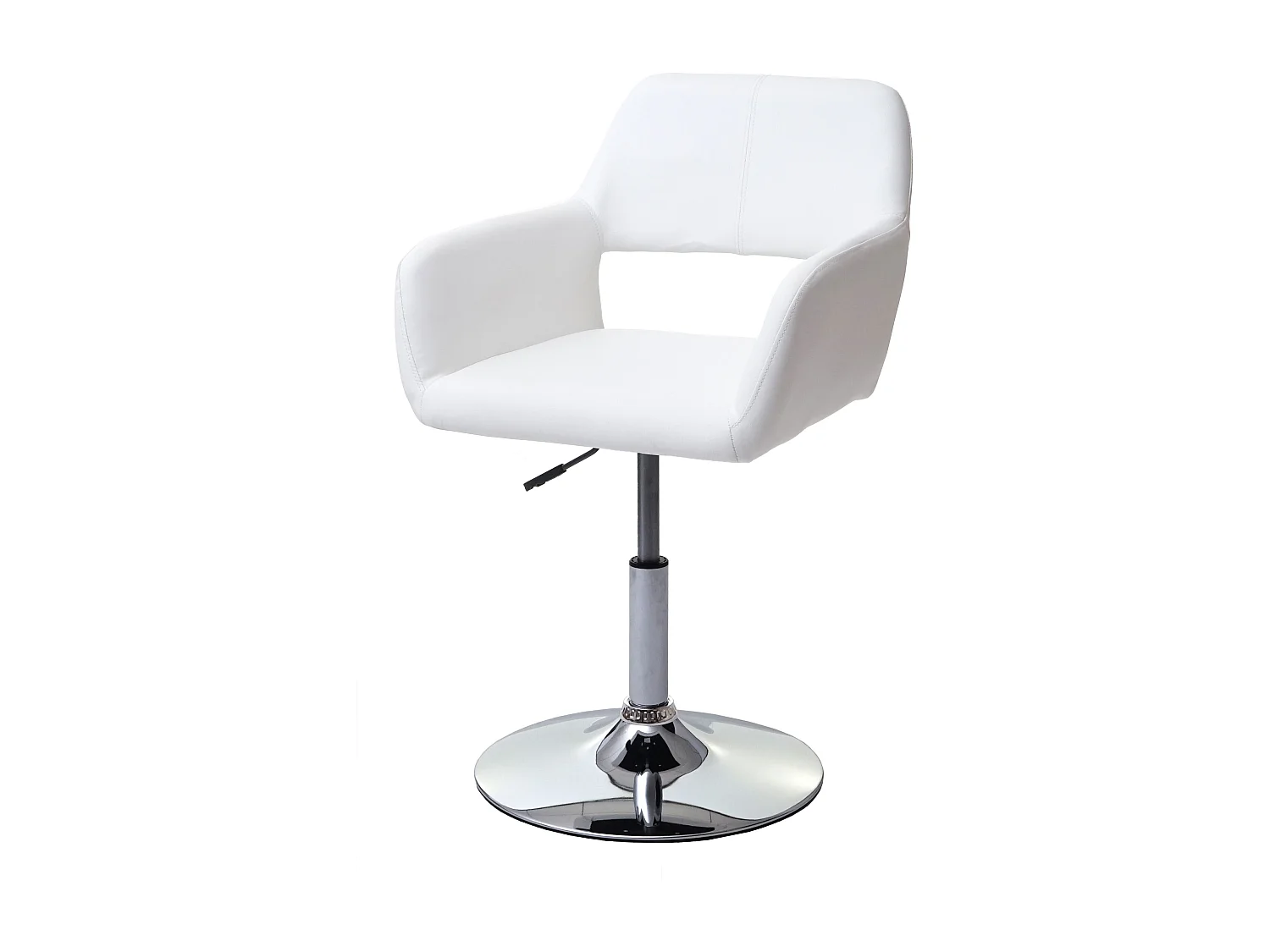 Krzesło do jadalni MCW-A50 III (zestaw 6 sztuk),  biały, chromowana podstawa