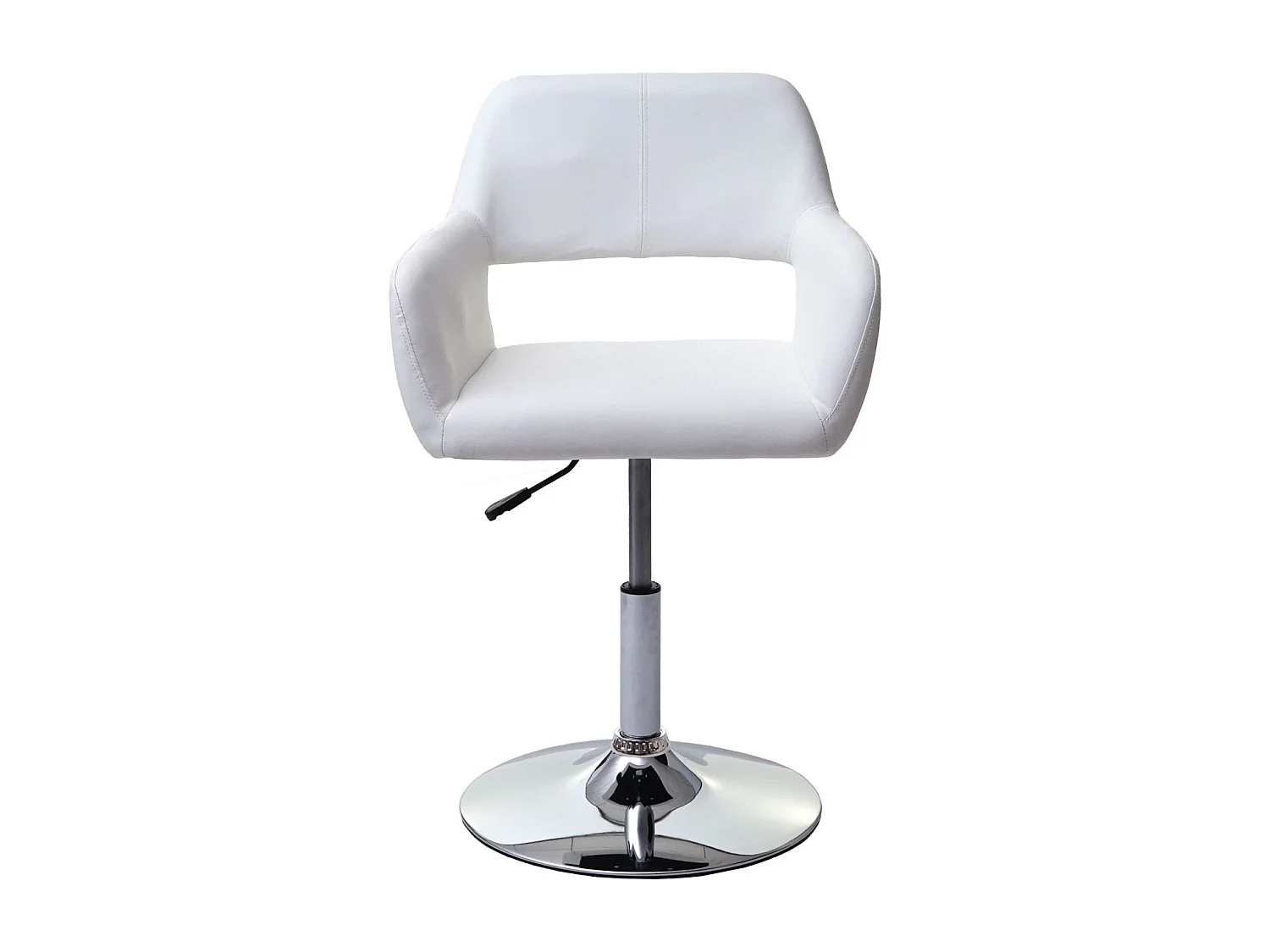 Krzesło do jadalni MCW-A50 III (zestaw 6 sztuk),  biały, chromowana podstawa