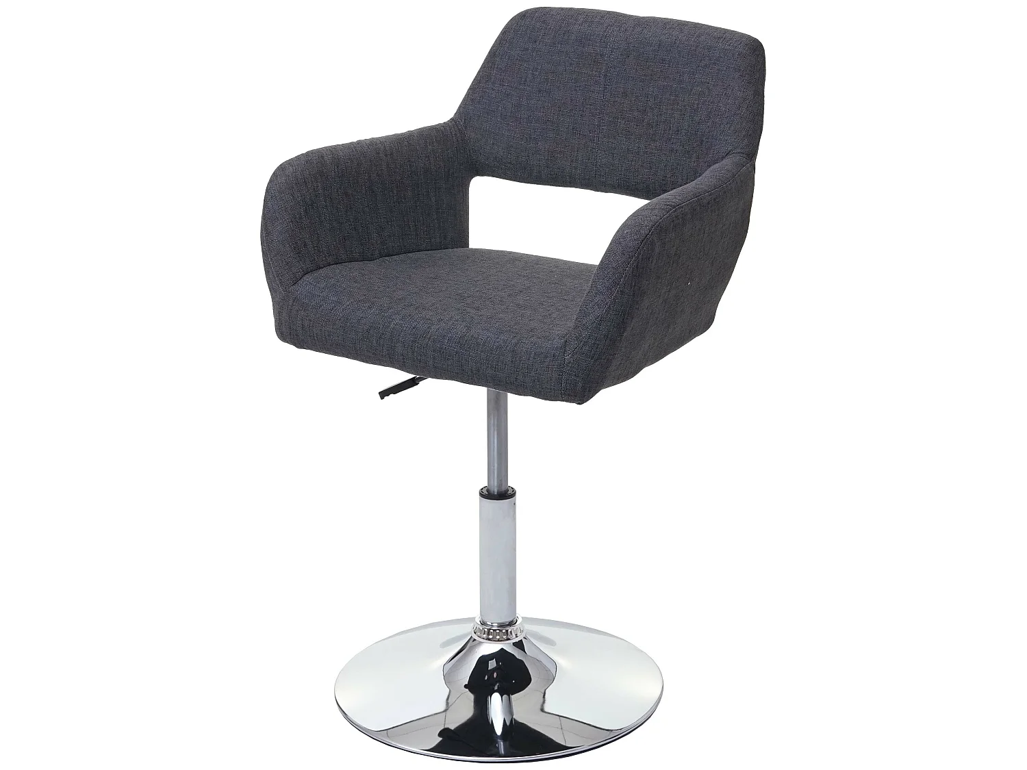 Sedia sala da pranzo MCW-A50 III design retro metallo cromato tessuto grigio scuro