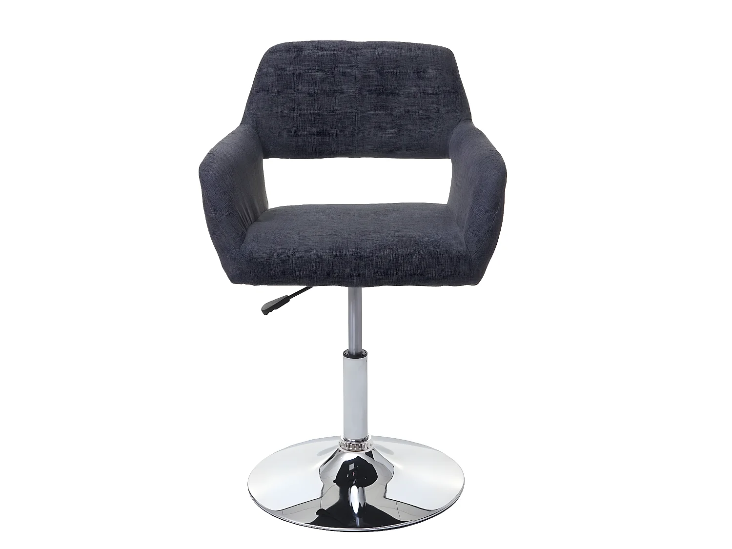 Sedia sala da pranzo MCW-A50 III design retro metallo cromato tessuto grigio scuro