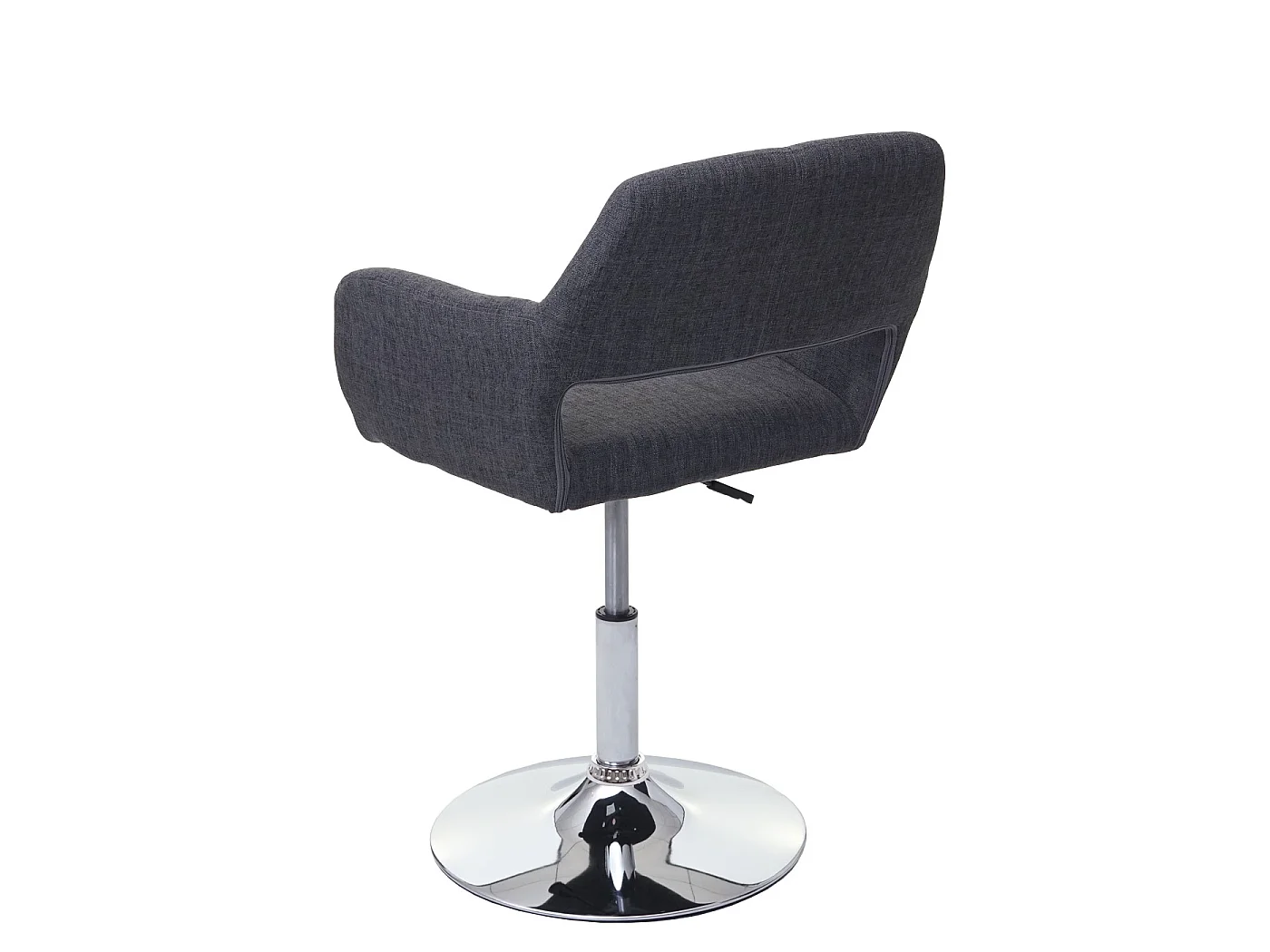 Sedia sala da pranzo MCW-A50 III design retro metallo cromato tessuto grigio scuro