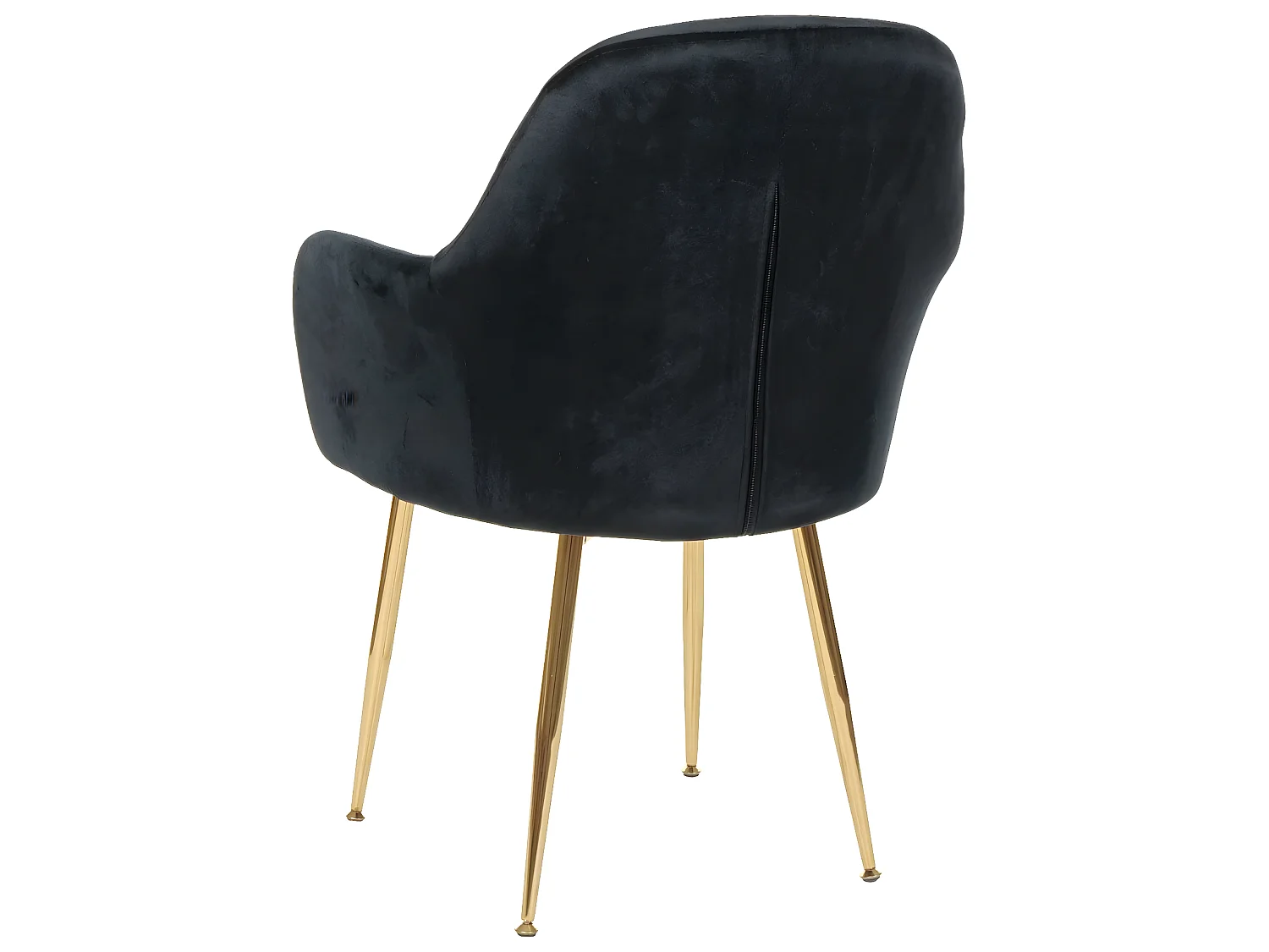 Chaise de salle à manger MCW-F18 (lot de 6),  velours noir, pieds dorés