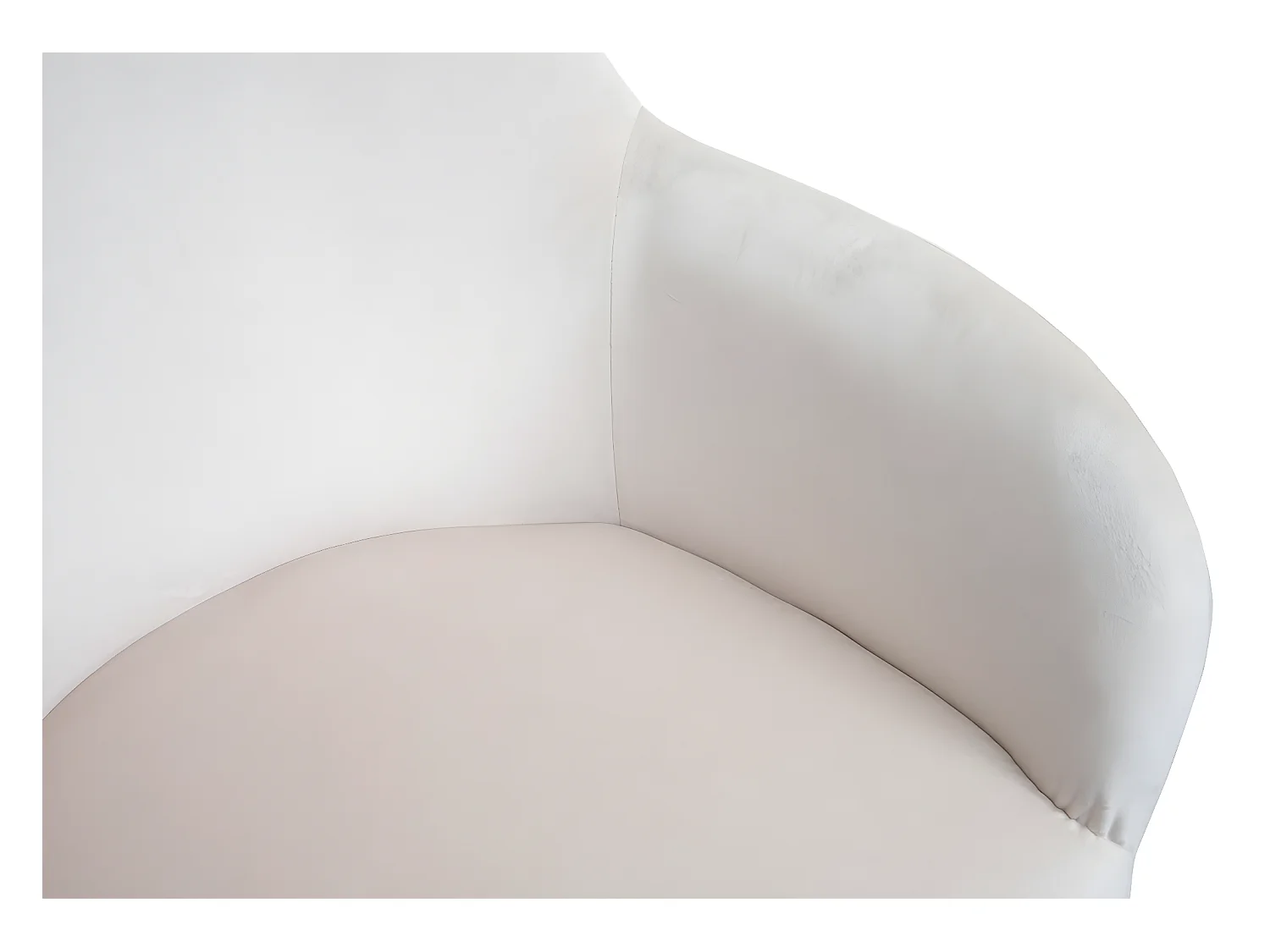 Chaise de salle à manger MCW-F18 (lot de 6),  velours crème-blanc, pieds dorés