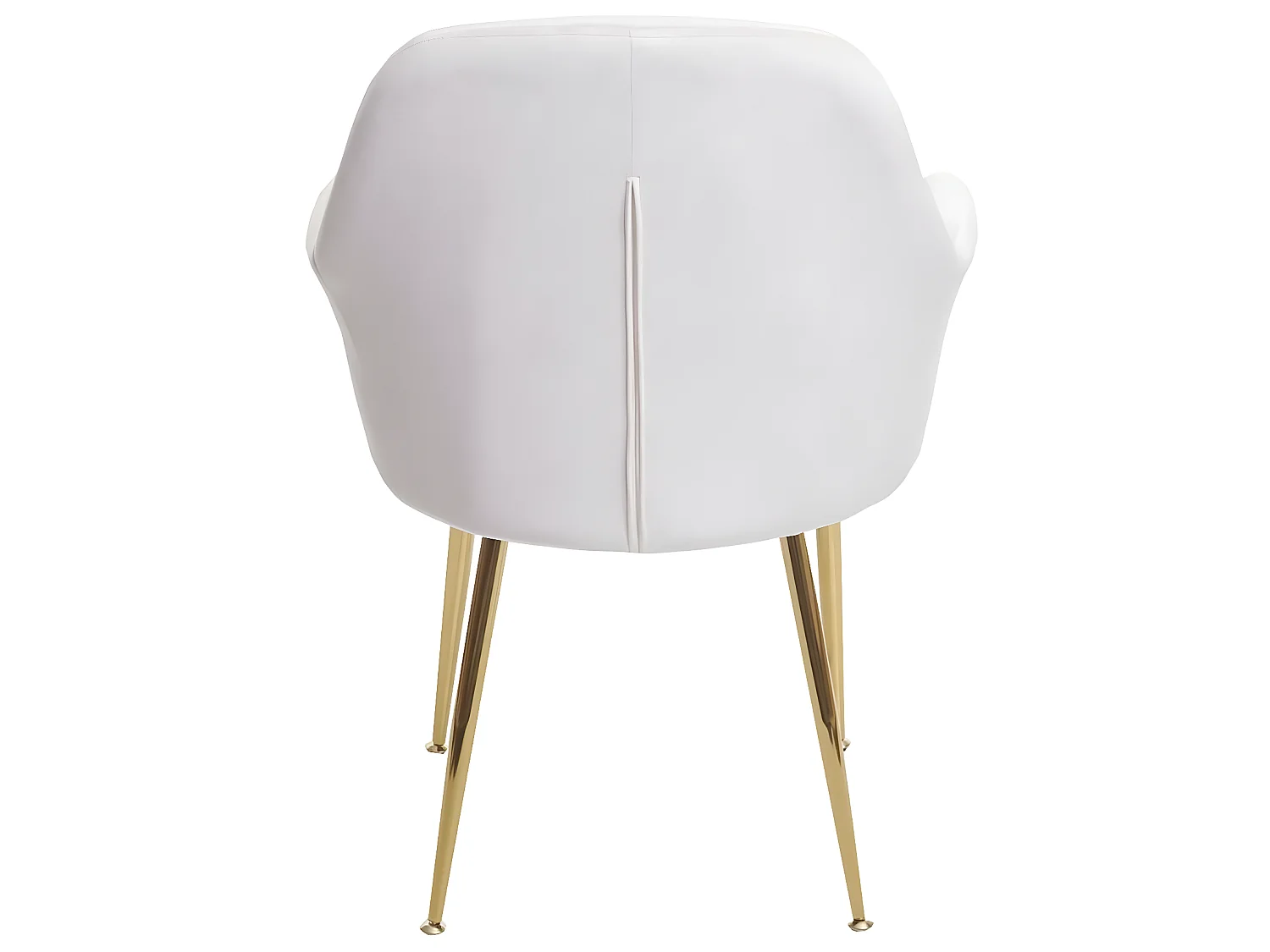 Chaise de salle à manger MCW-F18 (lot de 6),  velours crème-blanc, pieds dorés