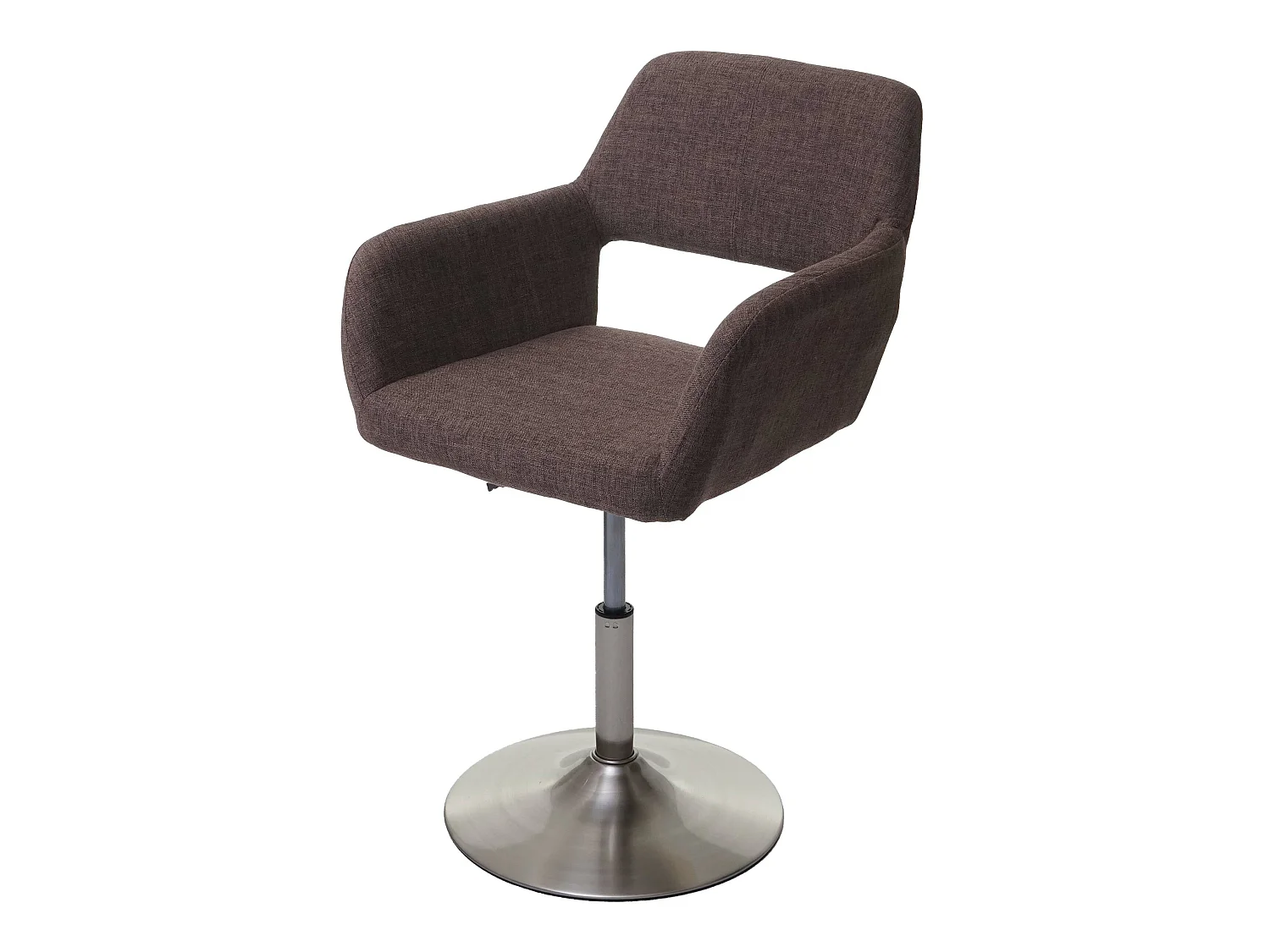Chaise de salle à manger MCW-A50 III,  marron, pied en métal brossé