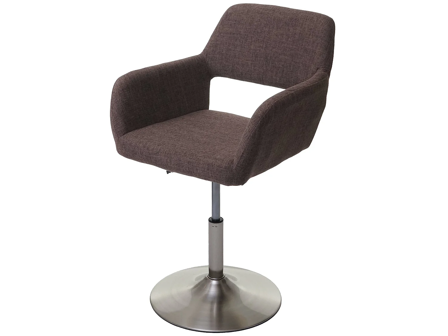 Chaise de salle à manger MCW-A50 III,  marron, pied en métal brossé