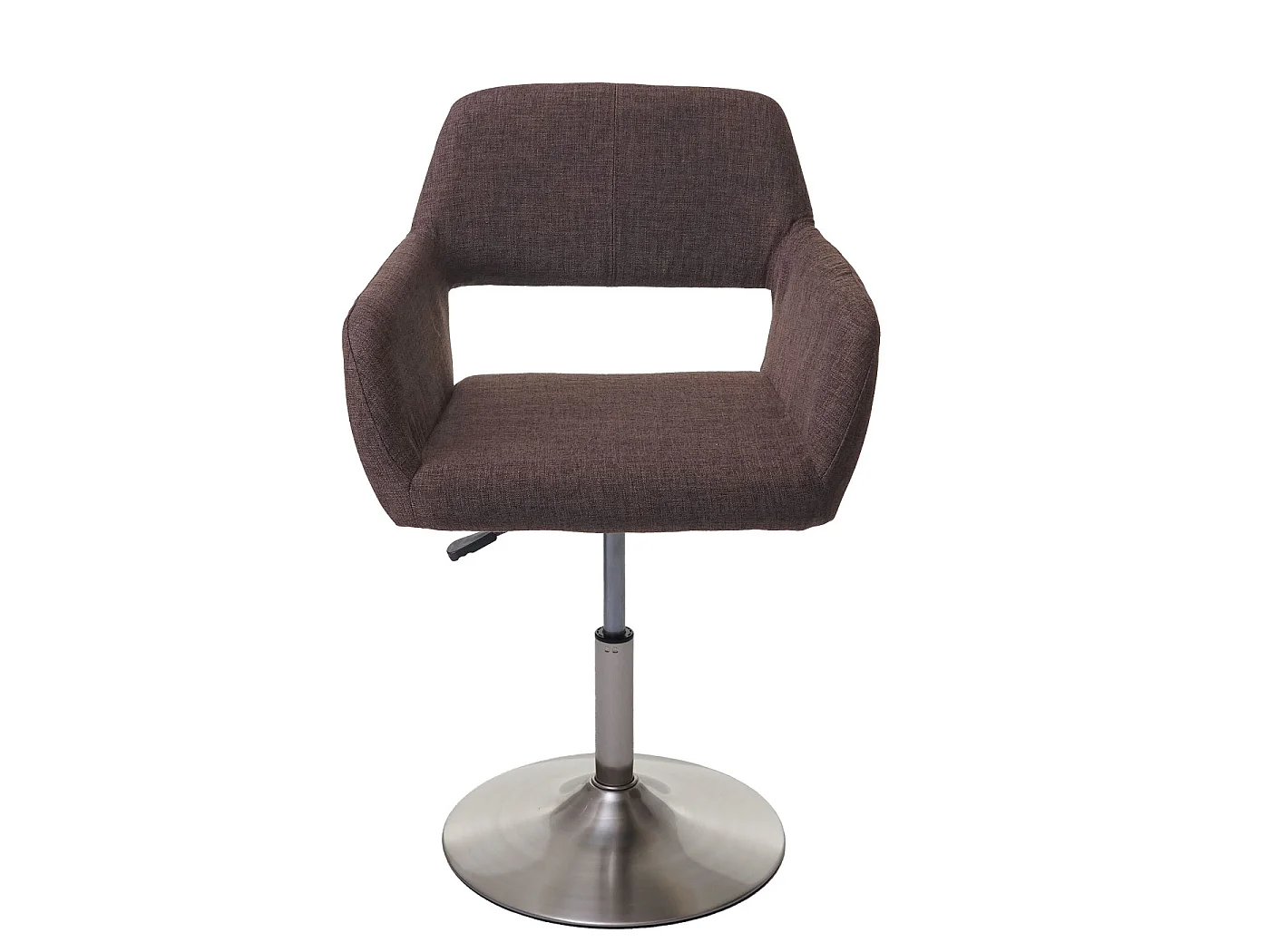 Chaise de salle à manger MCW-A50 III,  marron, pied en métal brossé