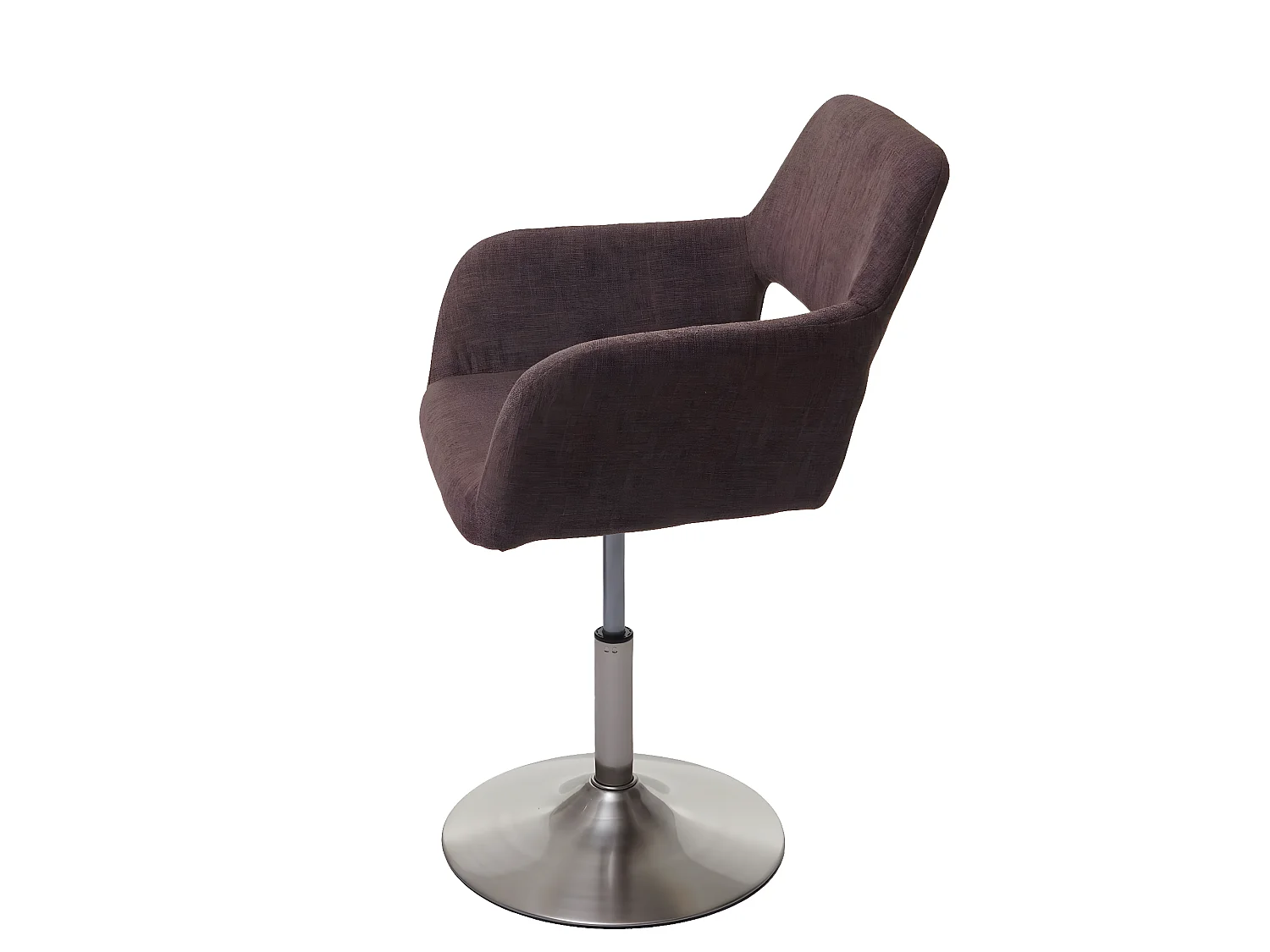 Chaise de salle à manger MCW-A50 III,  marron, pied en métal brossé