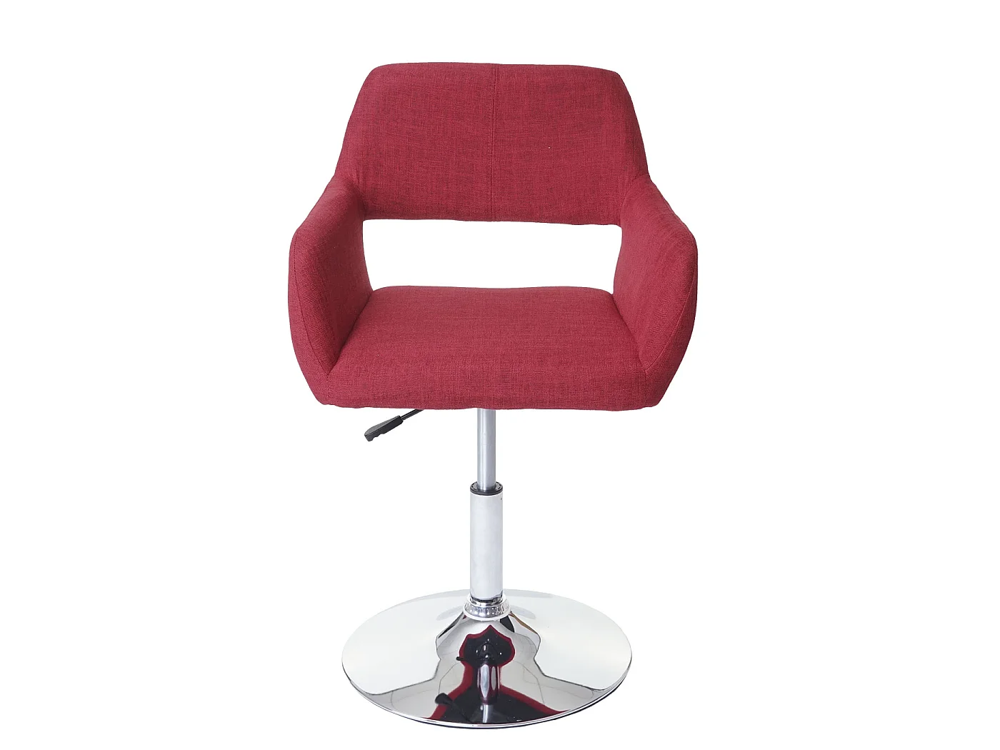 Sedia sala da pranzo MCW-A50 III design retro metallo cromato tessuto rosso