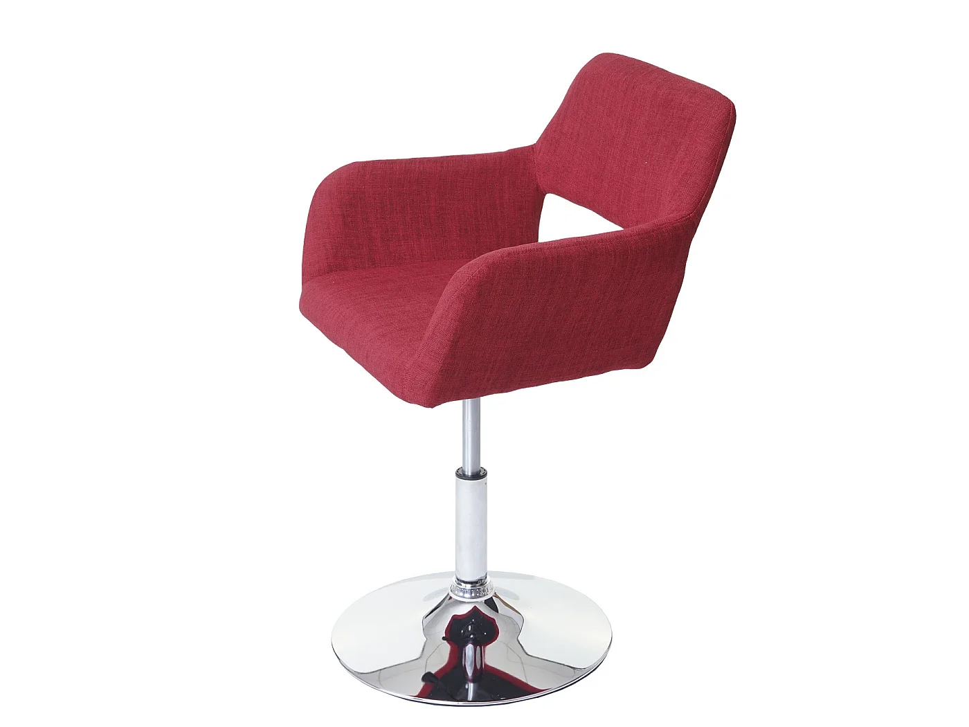 Sedia sala da pranzo MCW-A50 III design retro metallo cromato tessuto rosso