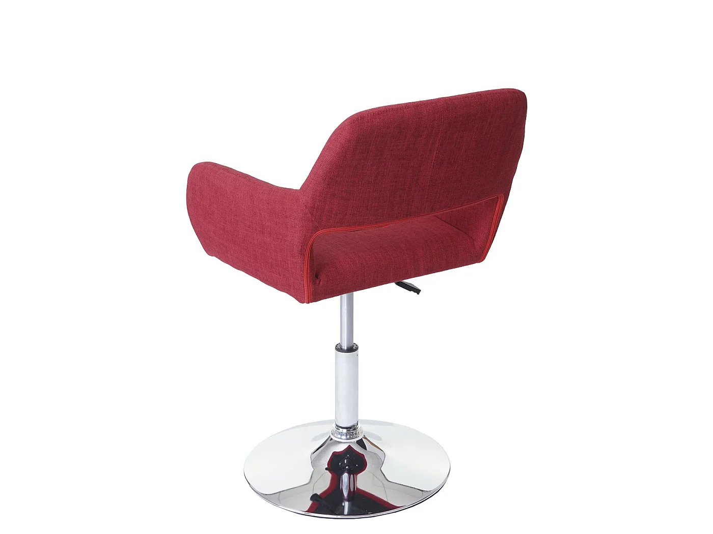 Sedia sala da pranzo MCW-A50 III design retro metallo cromato tessuto rosso