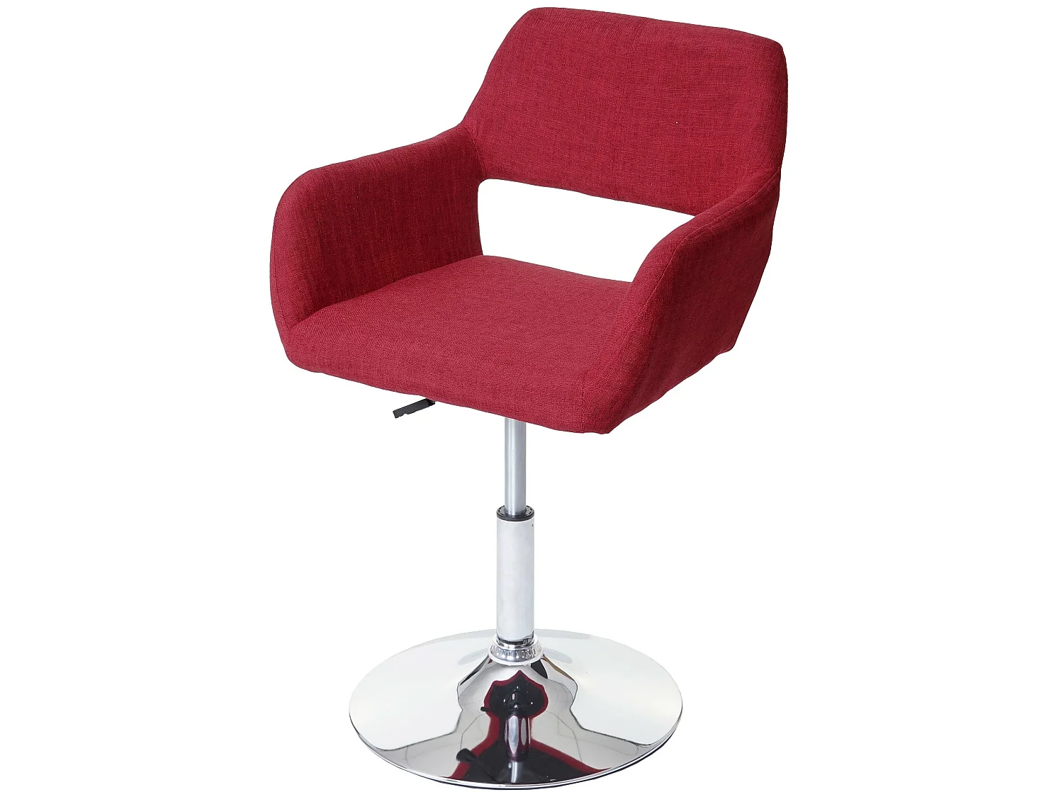 Sedia sala da pranzo MCW-A50 III design retro metallo cromato tessuto rosso