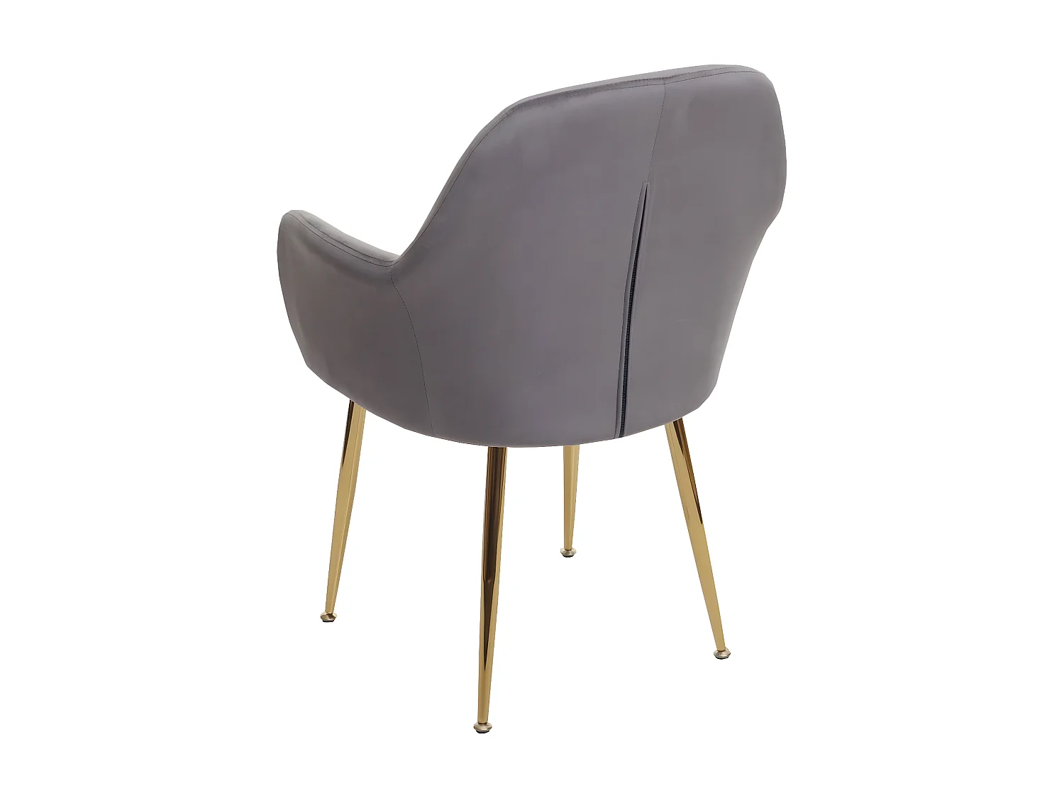 Esszimmerstuhl MCW-F18 (6er-Set), Samt grau, goldene Beine