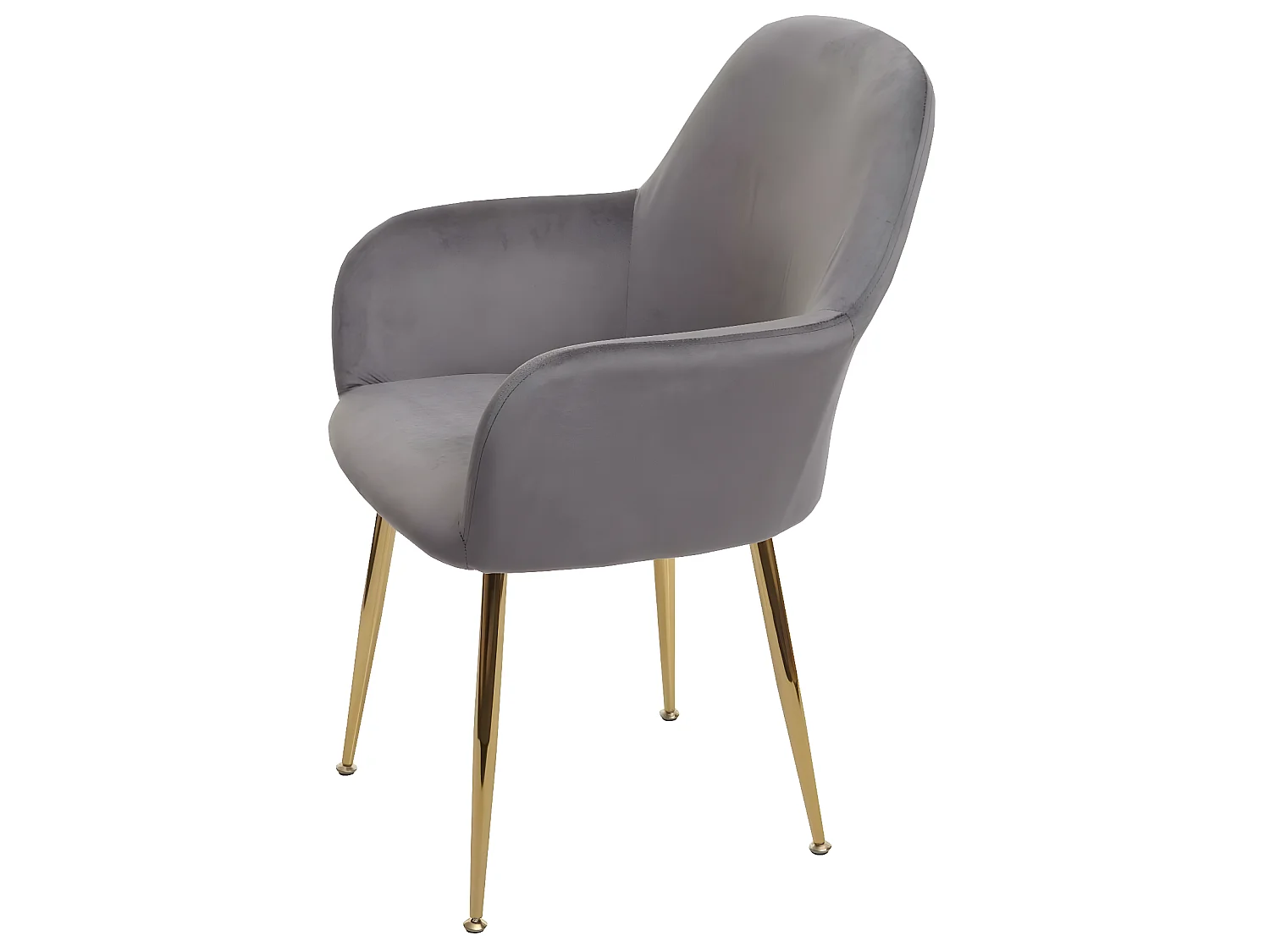 Chaise de salle à manger MCW-F18 (lot de 6),  velours gris, pieds dorés