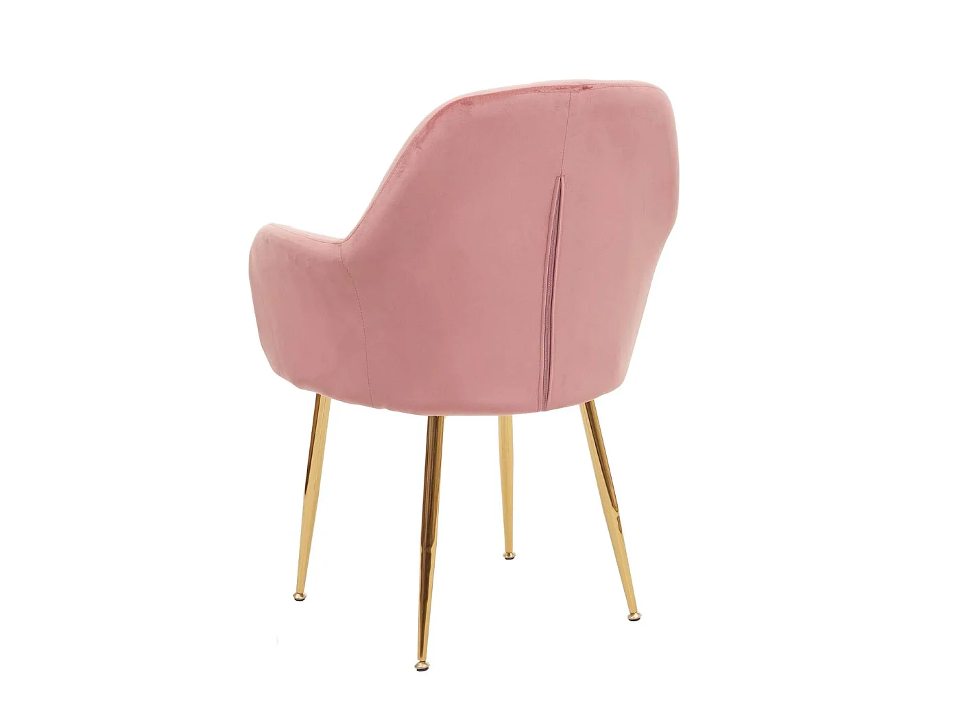 Chaise de salle à manger MCW-F18 (lot de 6),  velours vieux rose, pieds dorés