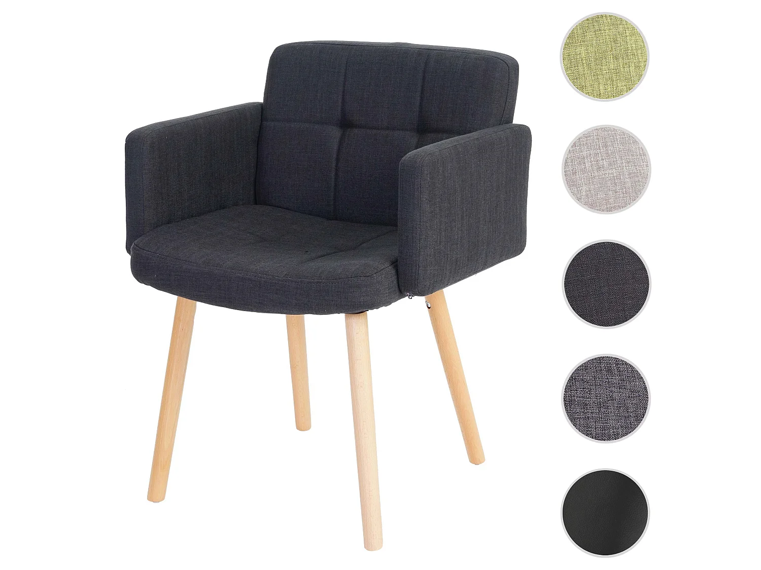 Chaise de salle à manger Houston II,  tissu, gris foncé