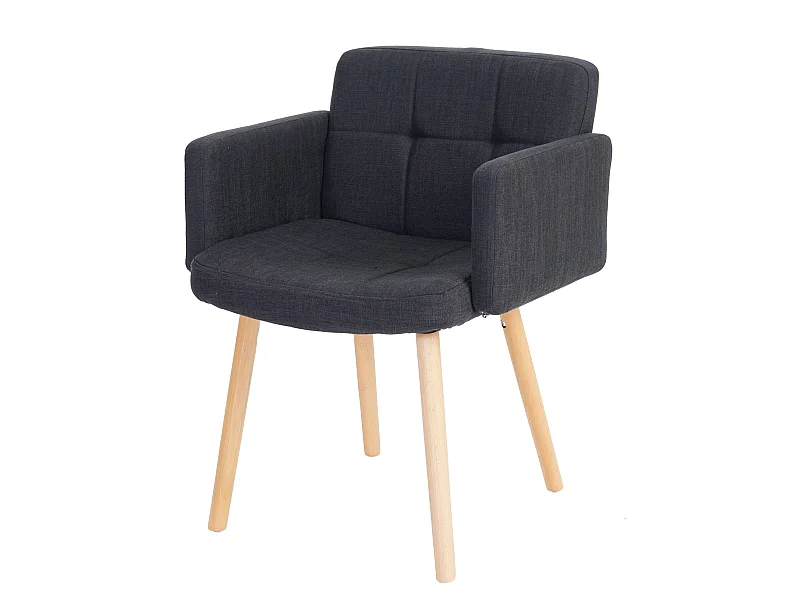 Chaise de salle à manger Houston II,  tissu, gris foncé