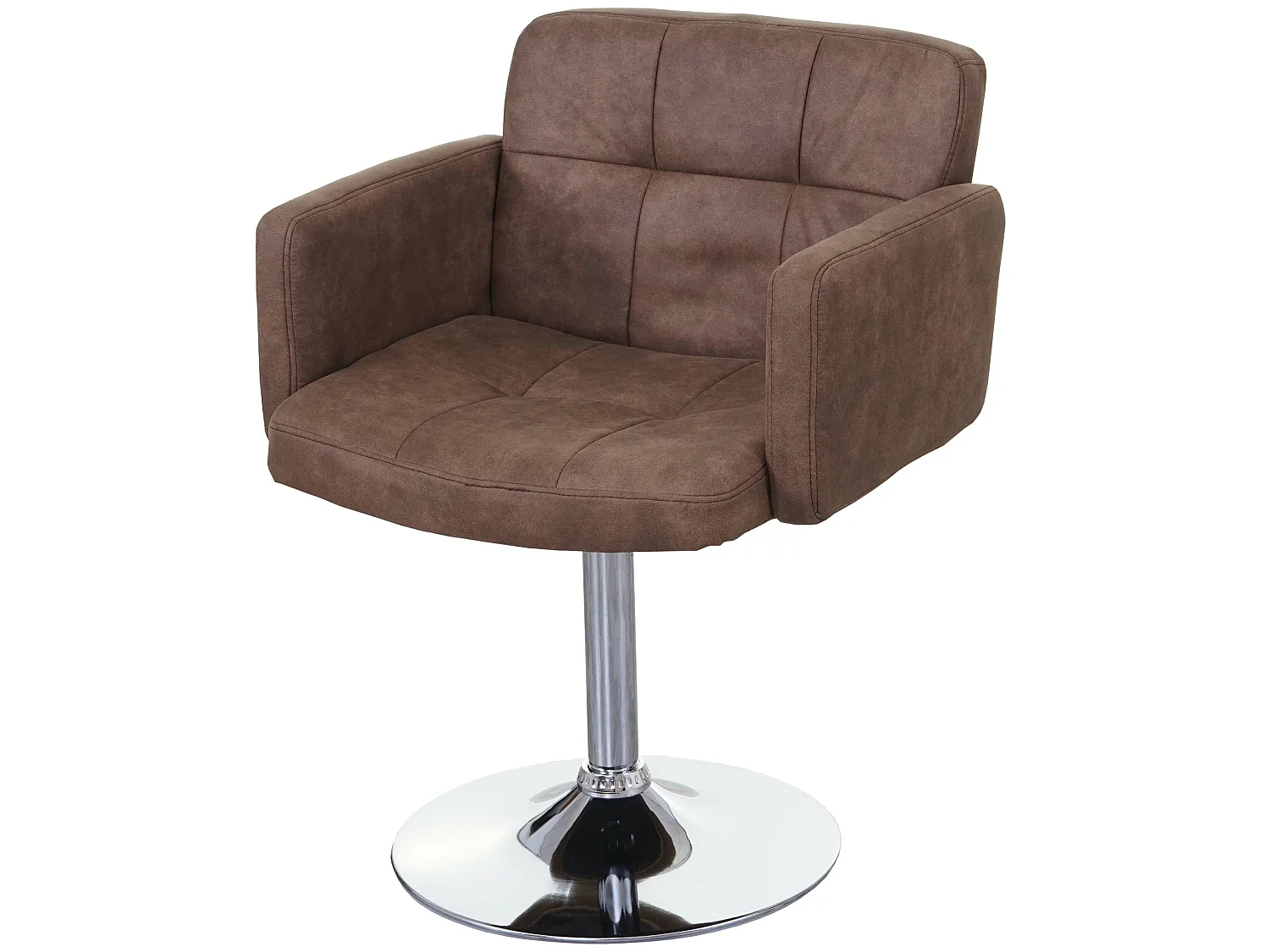 Design sedia Lounge Orlando M10 cromo tessuto 55x60x80cm marrone scamosciato