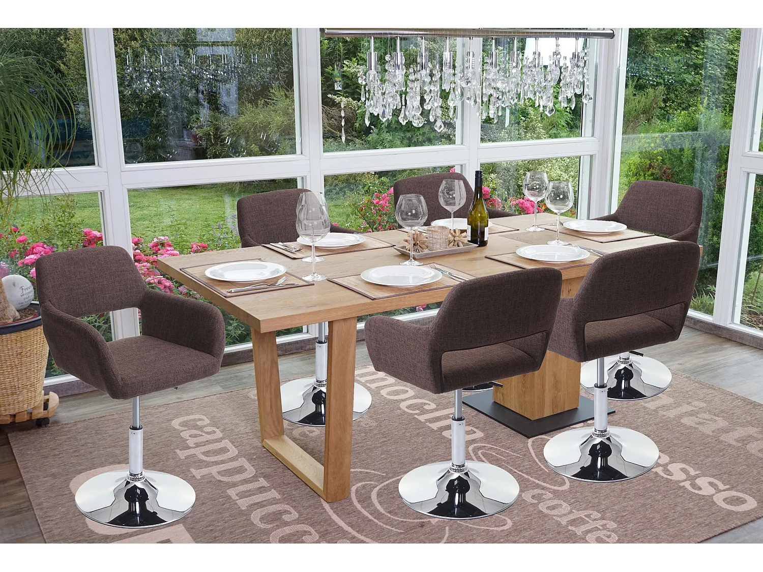 Esszimmerstuhl MCW-A50 III, Braun, Chromfuß