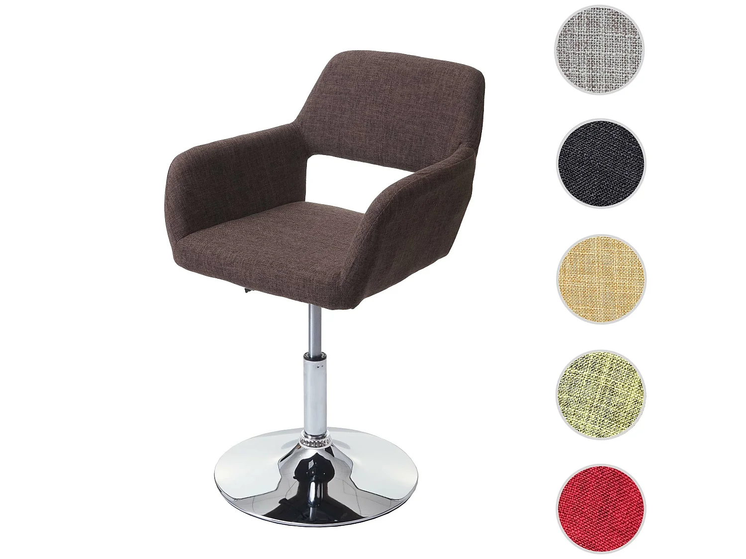 Esszimmerstuhl MCW-A50 III, Braun, Chromfuß