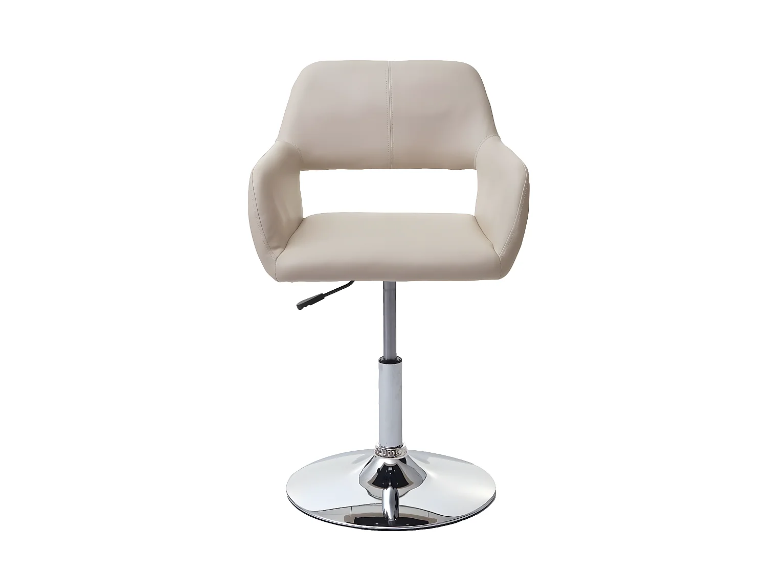 Sedia sala da pranzo MCW-A50 III design retro metallo cromato ecopelle avorio