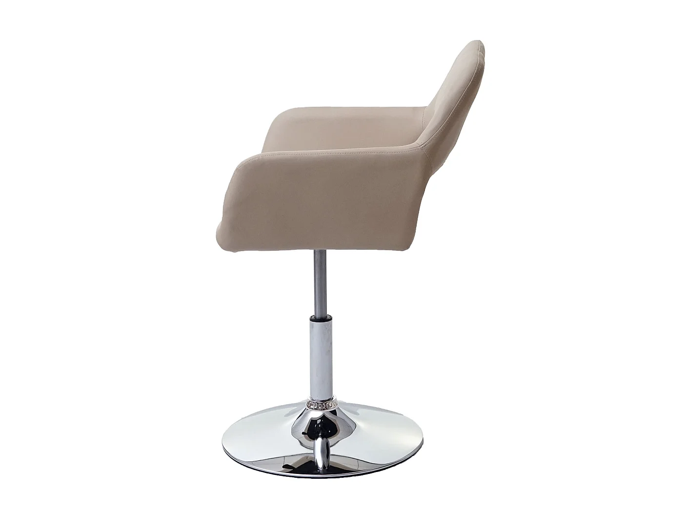 Sedia sala da pranzo MCW-A50 III design retro metallo cromato ecopelle avorio