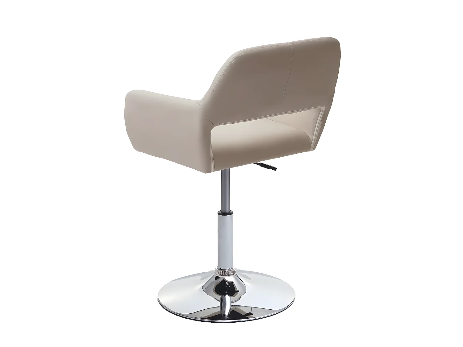 Sedia sala da pranzo MCW-A50 III design retro metallo cromato ecopelle avorio