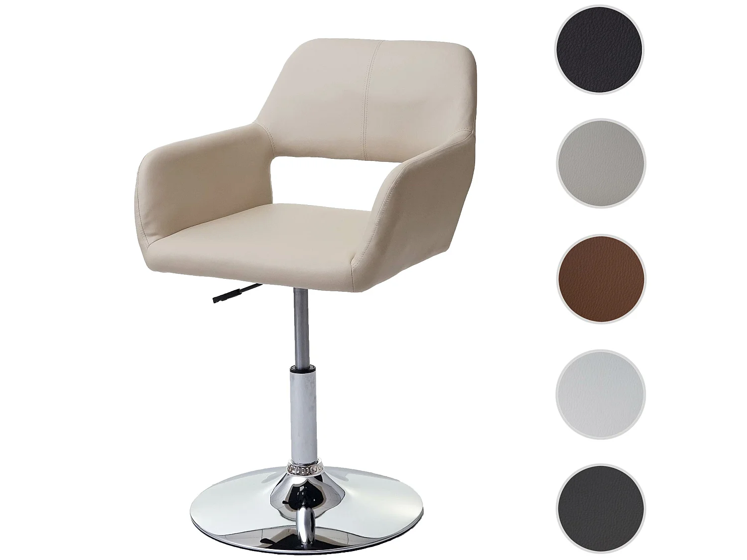 Eetkamerstoel MCW-A50 III,  crème, chromen onderstel