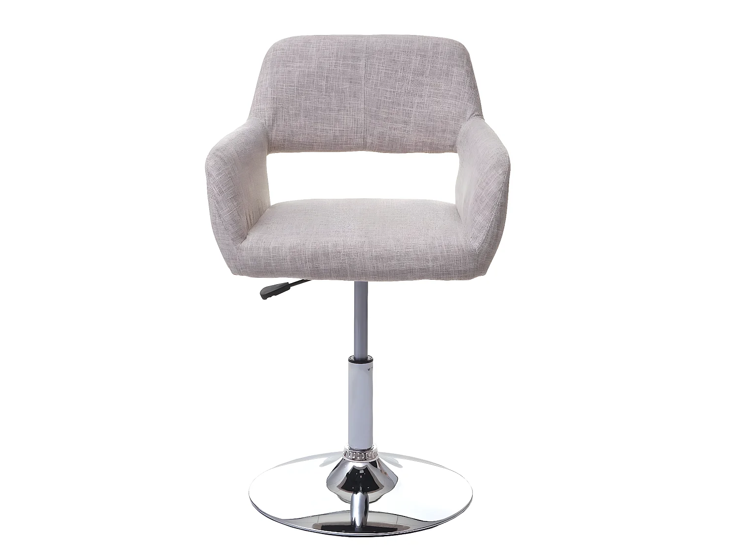 Silla de comedor MCW-A50 III,  crema/gris, base cromada