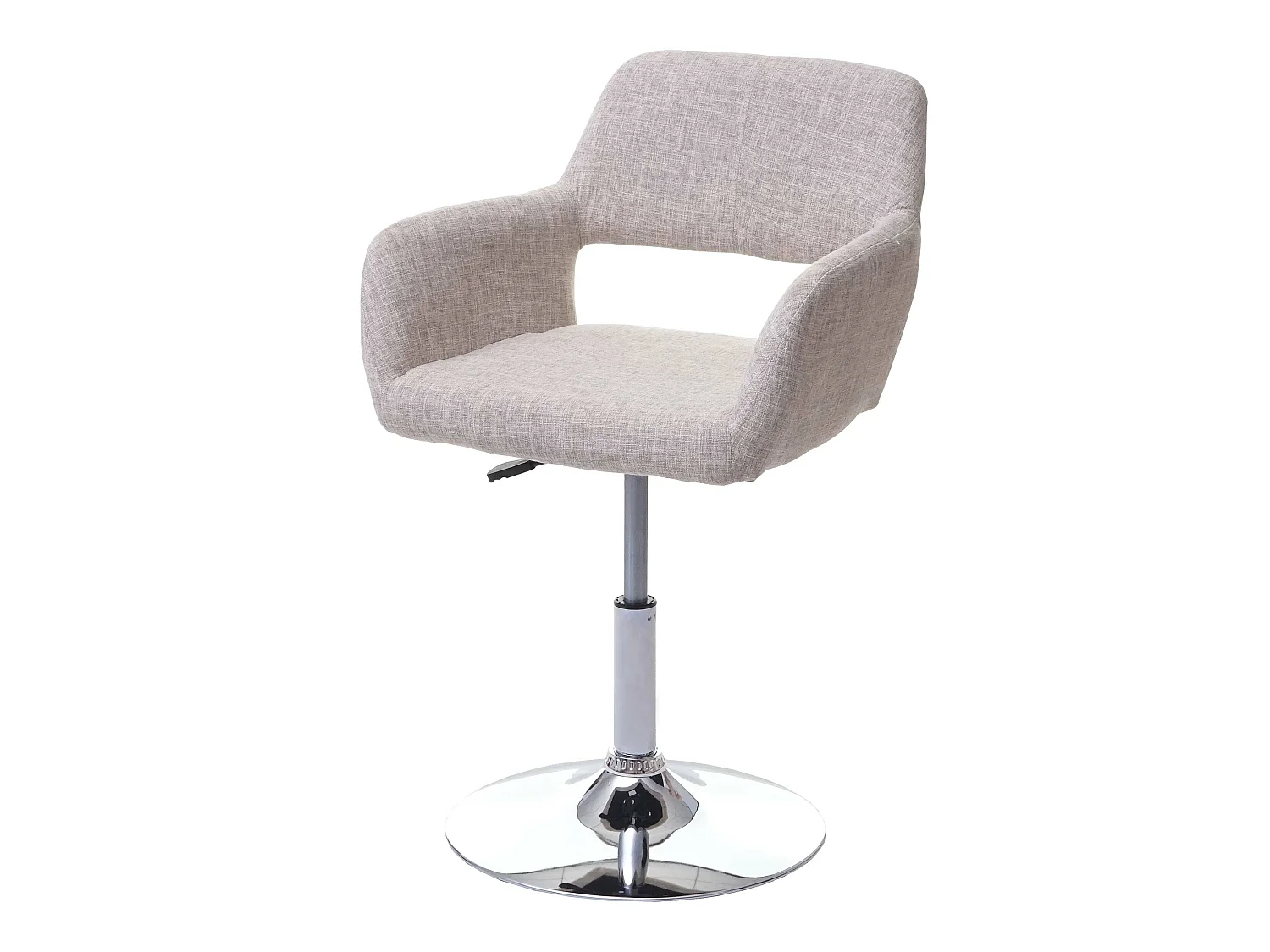 Chaise de salle à manger MCW-A50 III,  crème/gris, pied en métal aspect chromé