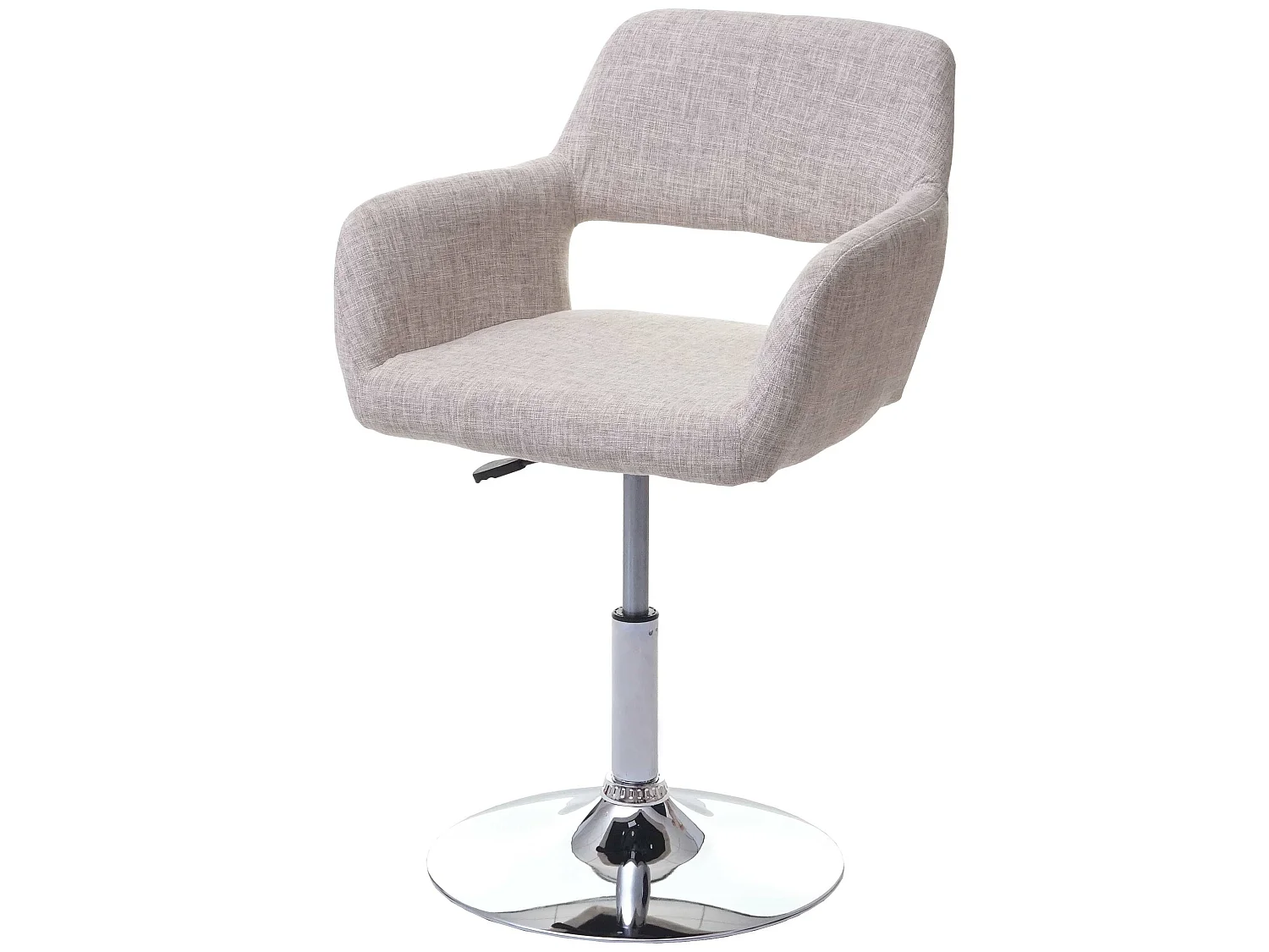 Chaise de salle à manger MCW-A50 III,  crème/gris, pied en métal aspect chromé