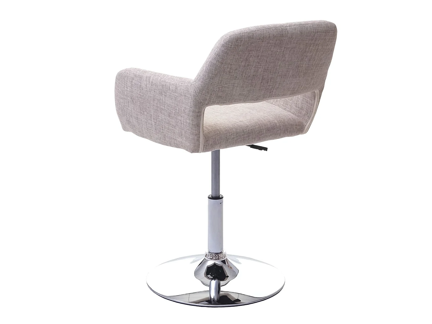 Chaise de salle à manger MCW-A50 III,  crème/gris, pied en métal aspect chromé