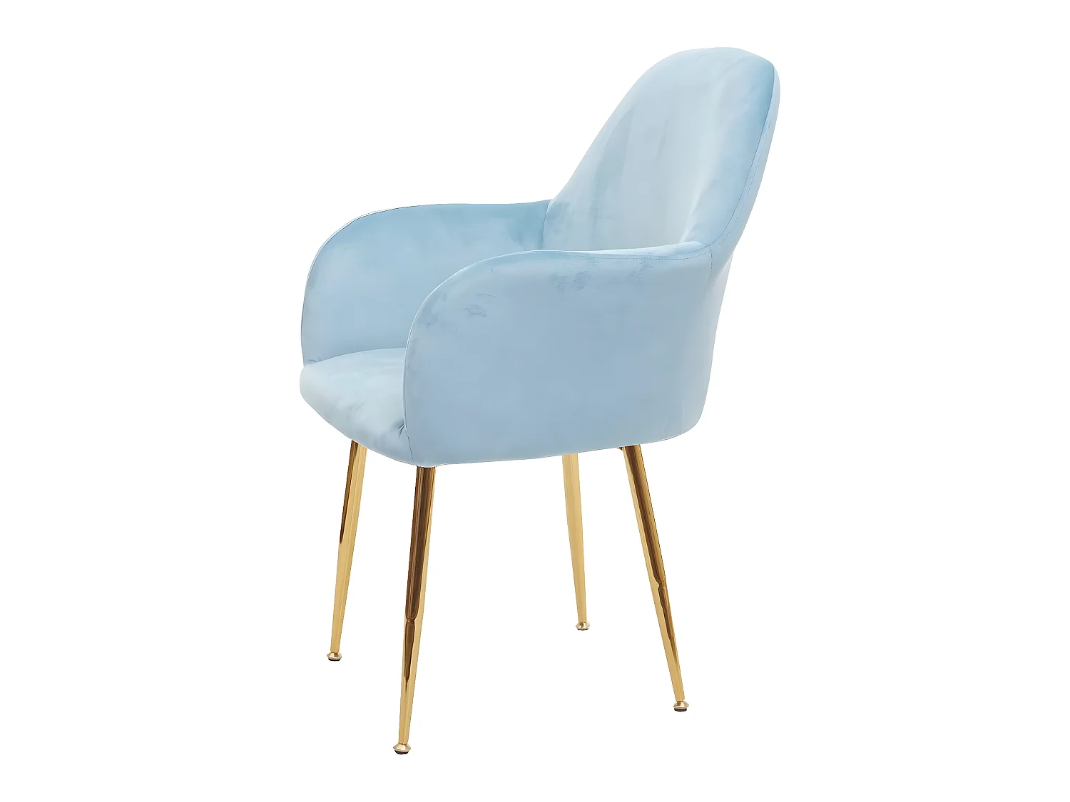 Eetkamerstoel MCW-F18 (set van 6),  fluweel mint, gouden poten