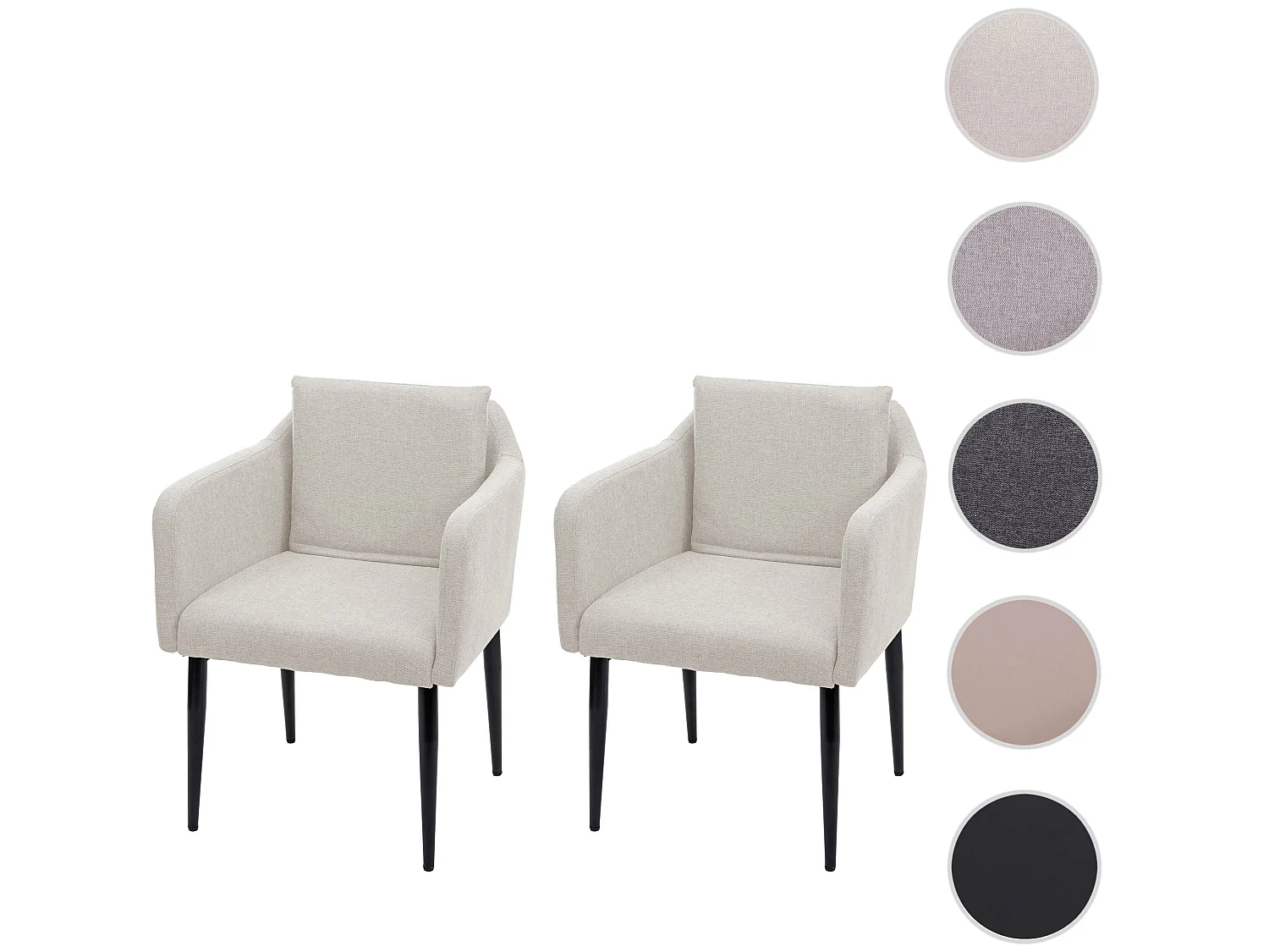 Krzesło do jadalni MCW-H93 (zestaw 2 sztuk),  tkanina/tekstylia kremowo-beżowy