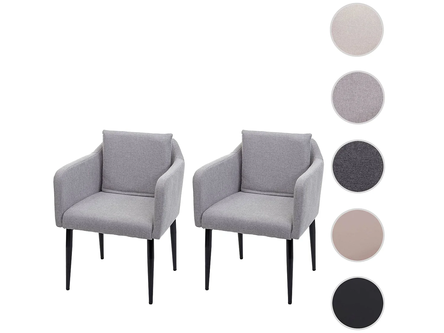 Krzesło do jadalni MCW-H93 (zestaw 2 sztuk),  tkanina/tekstylia jasnoszary