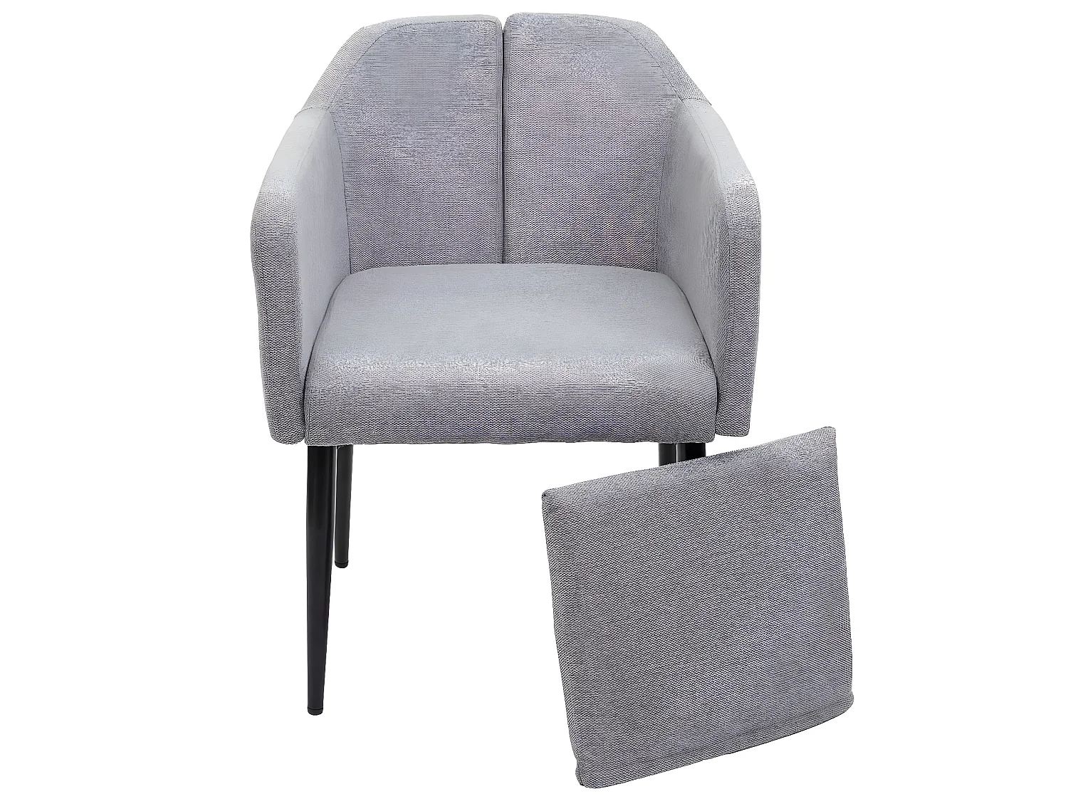 Krzesło do jadalni MCW-H93 (zestaw 2 sztuk),  tkanina/tekstylia jasnoszary