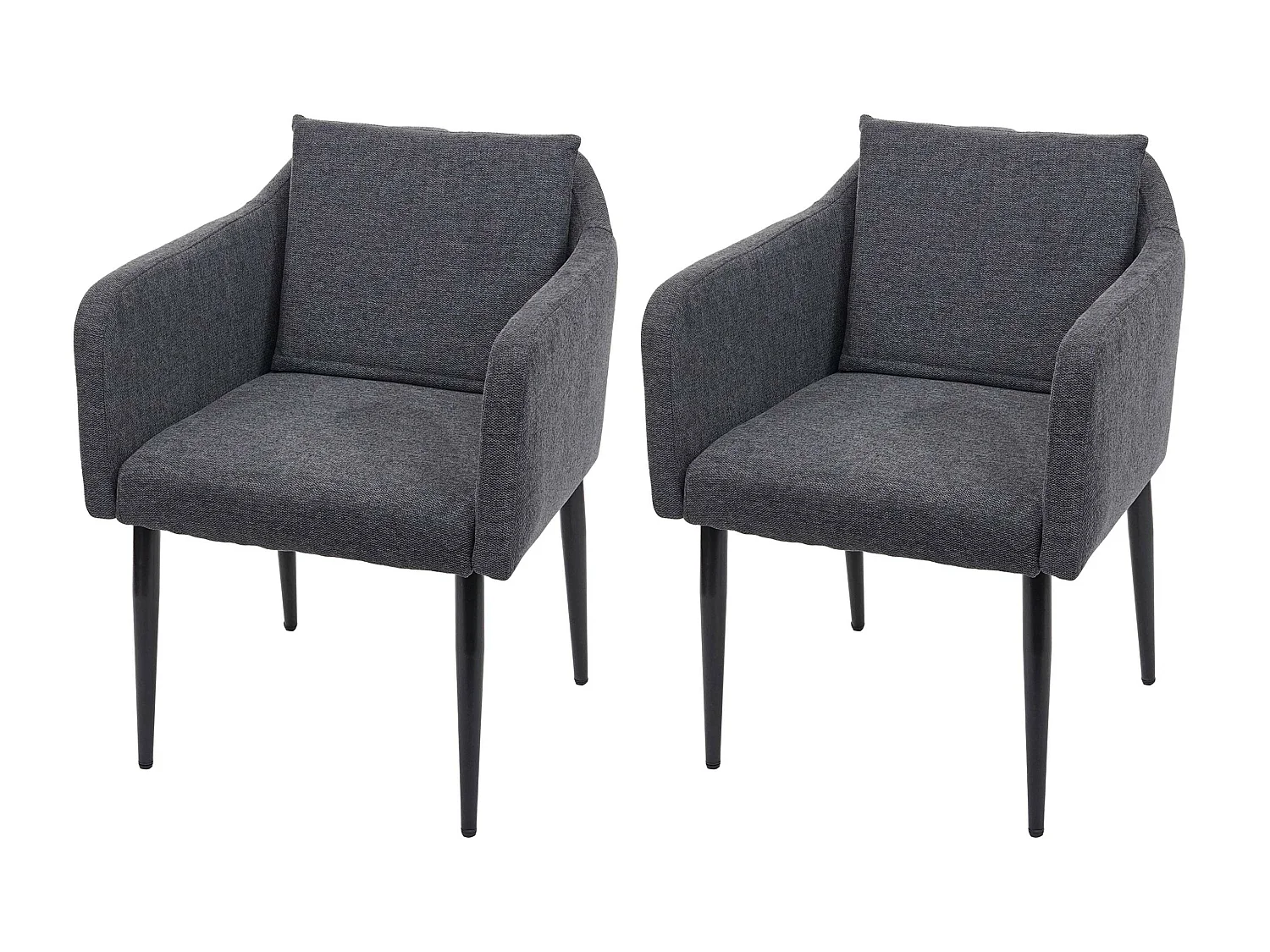 Chaise de salle à manger MCW-H93 (lot de 2),  tissu/textile gris foncé