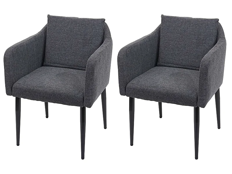 MCW-H93 eetkamerstoel (set van 2),  stof/textiel donkergrijs