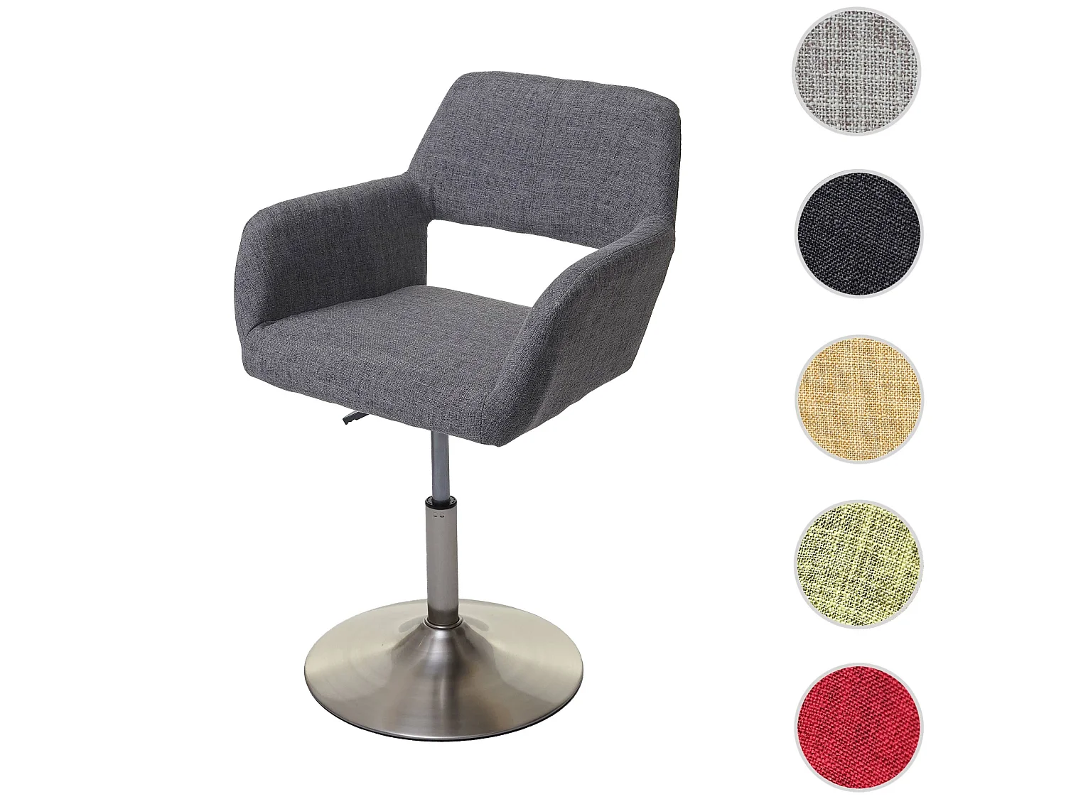 Chaise de salle à manger MCW-A50 III,  gris, pied en métal brossé