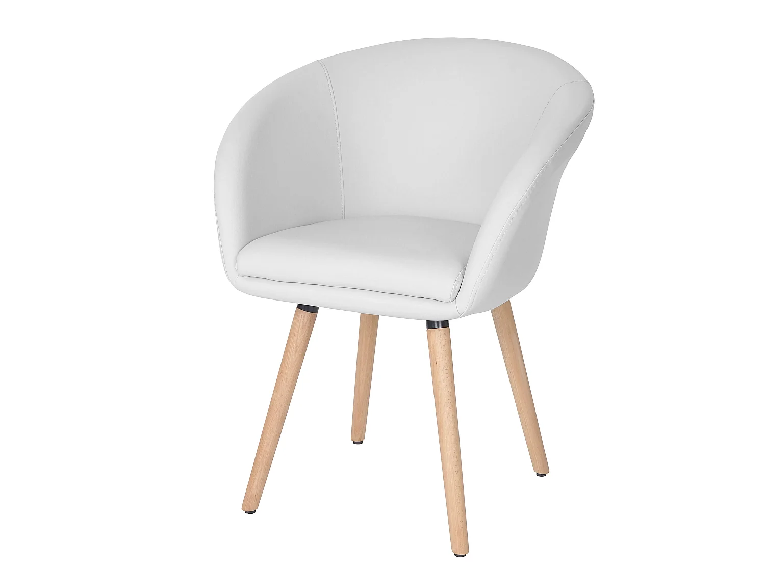 Serie Malmoe sedia sala da pranzo T633 legno massiccio 56x61x80cm ecopelle bianco