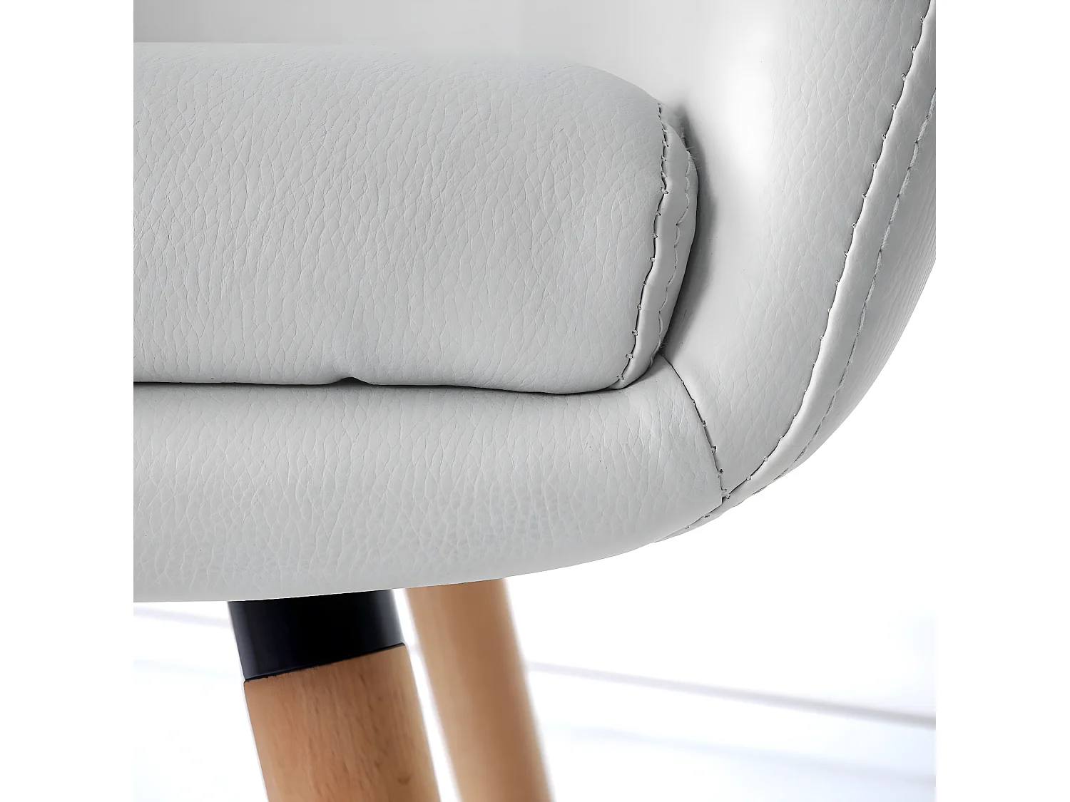 Serie Malmoe sedia sala da pranzo T633 legno massiccio 56x61x80cm ecopelle bianco