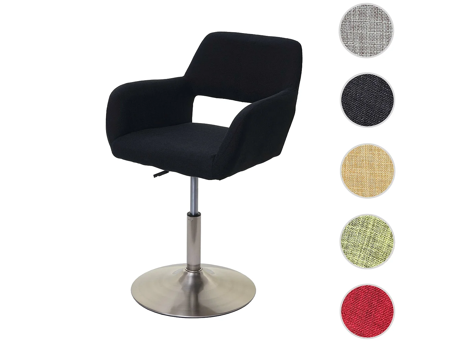 Esszimmerstuhl MCW-A50 III, Schwarz, Fuß gebürstet